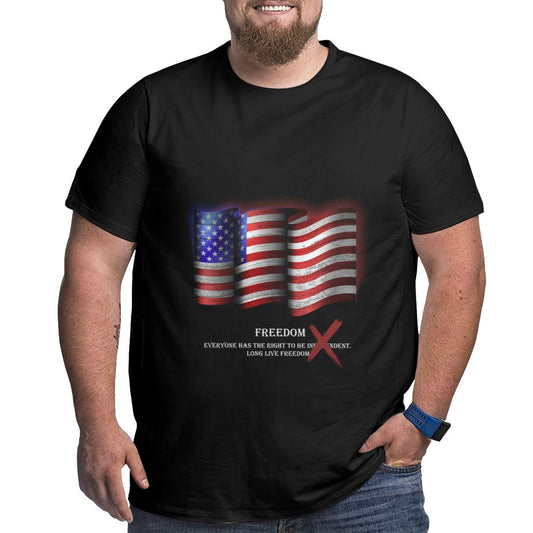 Flag Design Extra Large Plus Size Oversized T Shirts For Men