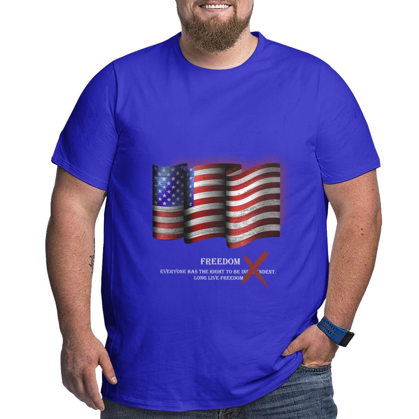 Flag Design Extra Large Plus Size Oversized T Shirts For Men