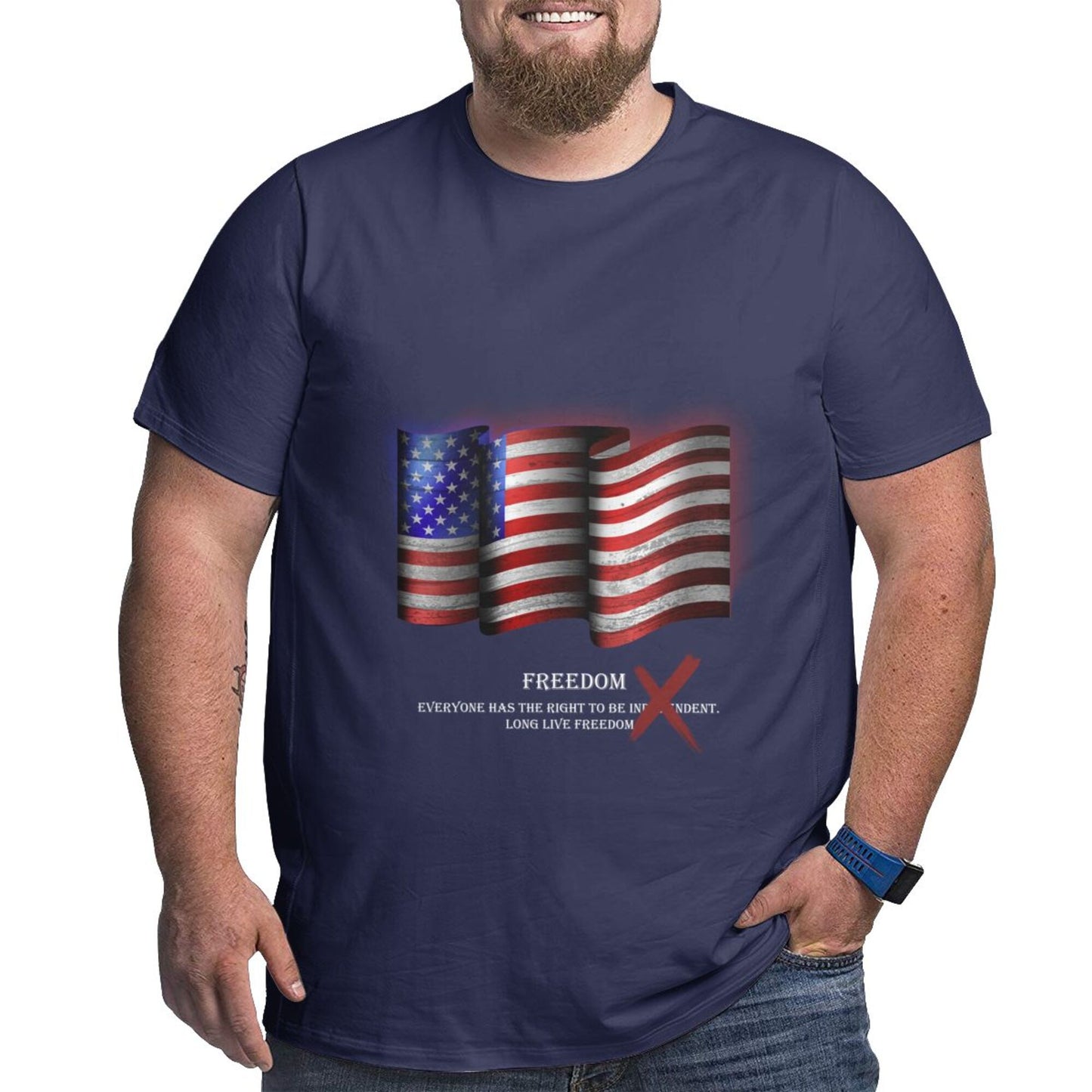 Flag Design Extra Large Plus Size Oversized T Shirts For Men