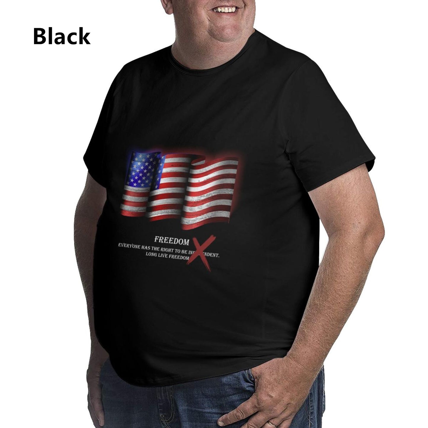 Flag Design Extra Large Plus Size Oversized T Shirts For Men