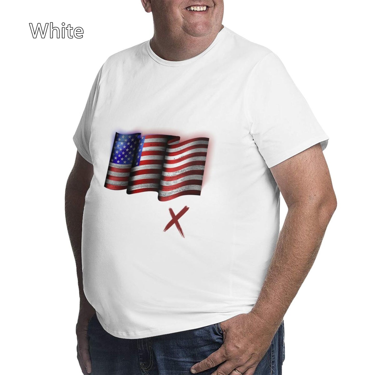 Flag Design Extra Large Plus Size Oversized T Shirts For Men