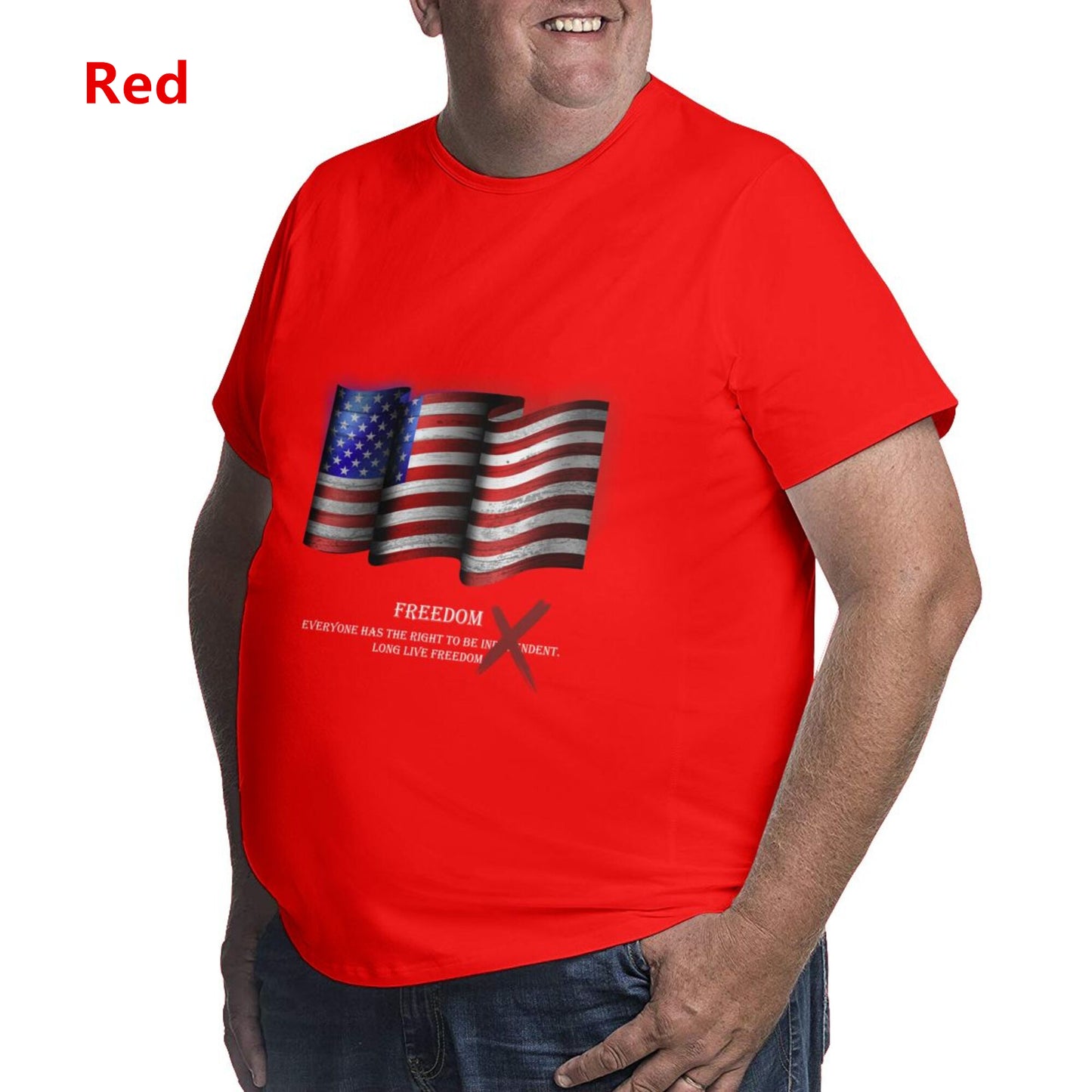 Flag Design Extra Large Plus Size Oversized T Shirts For Men