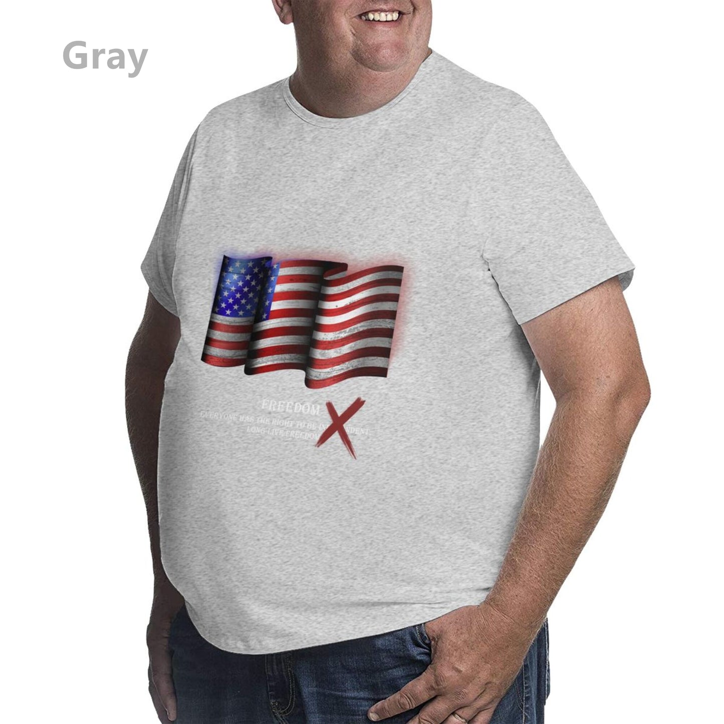 Flag Design Extra Large Plus Size Oversized T Shirts For Men