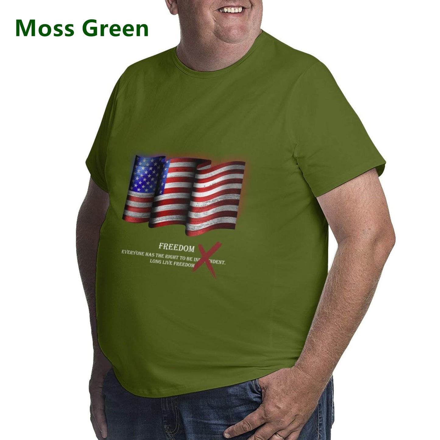 Flag Design Extra Large Plus Size Oversized T Shirts For Men