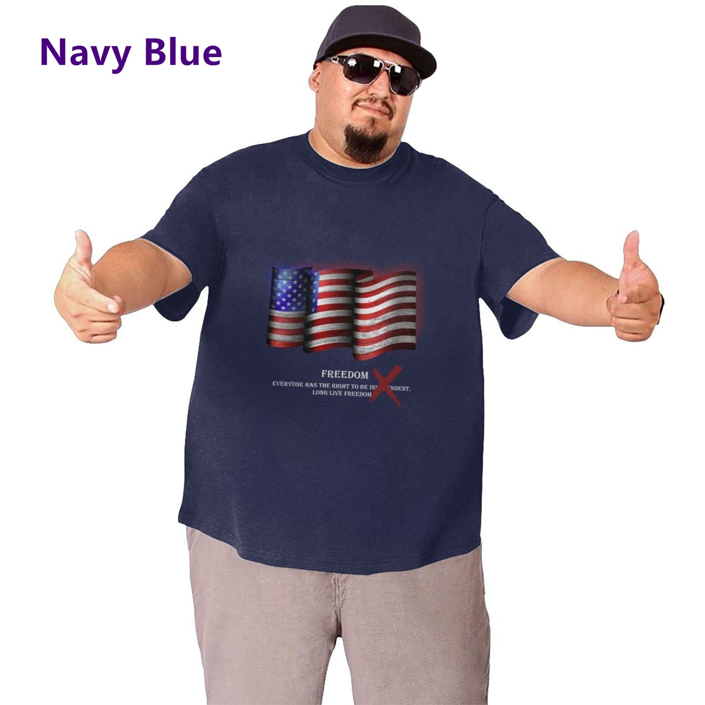 Flag Design Extra Large Plus Size Oversized T Shirts For Men
