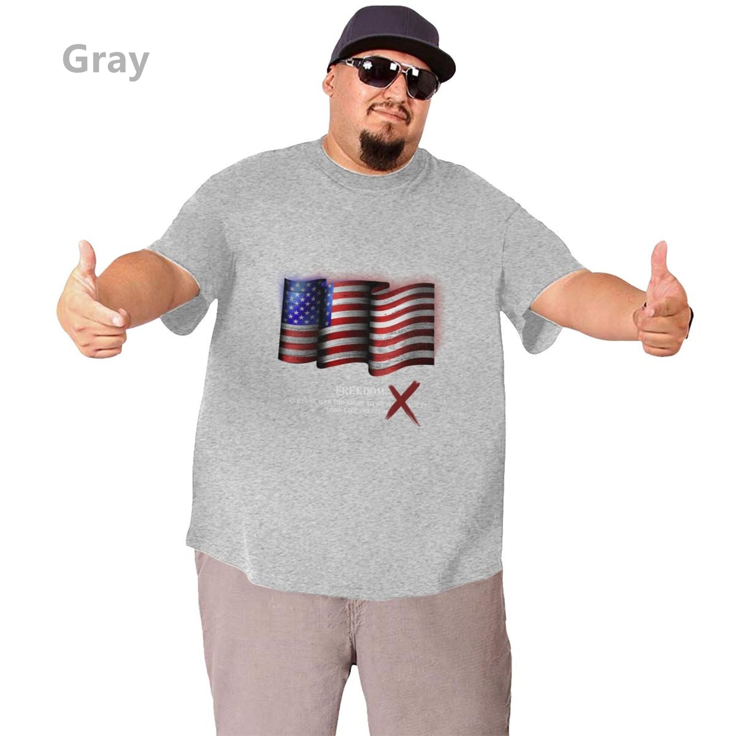 Flag Design Extra Large Plus Size Oversized T Shirts For Men