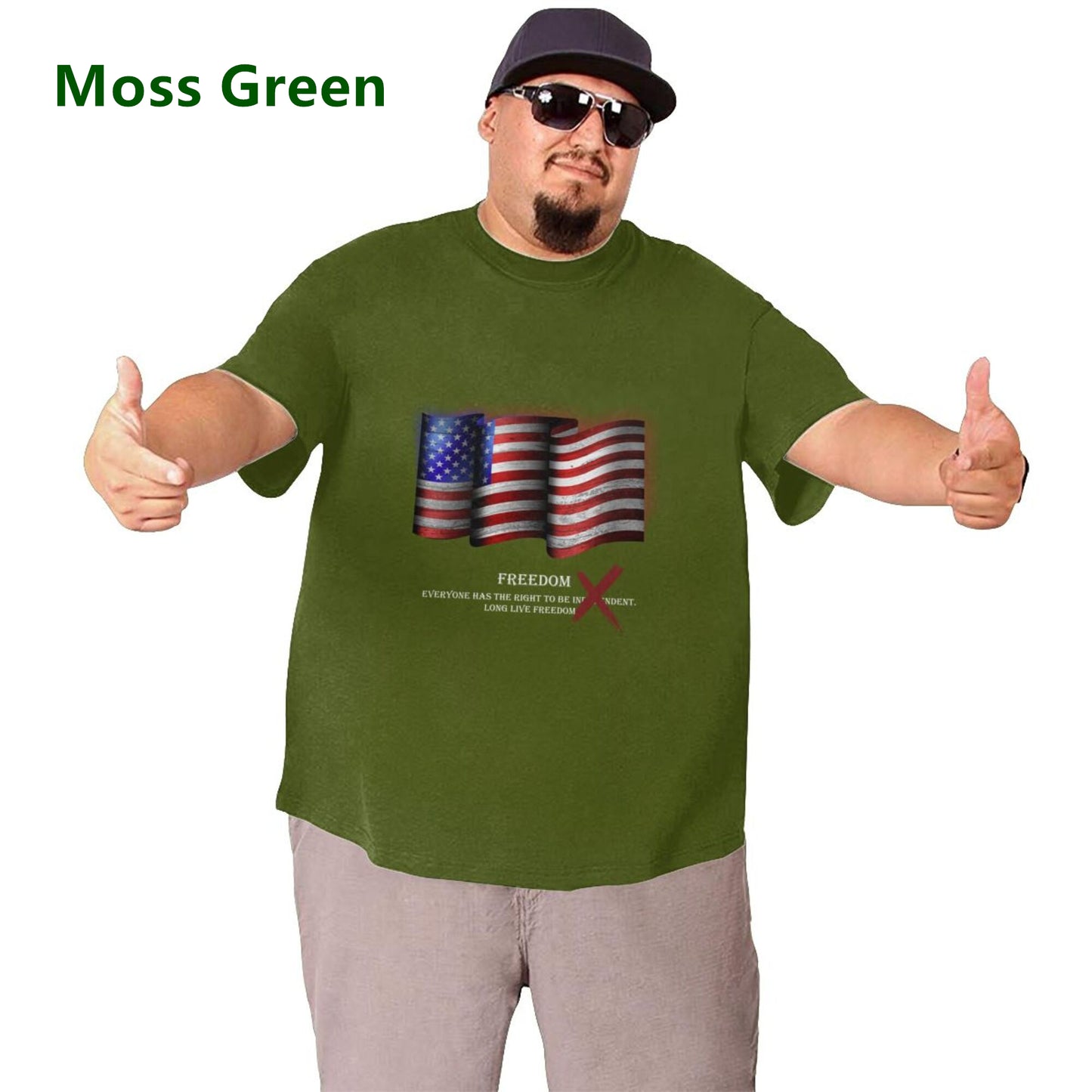 Flag Design Extra Large Plus Size Oversized T Shirts For Men