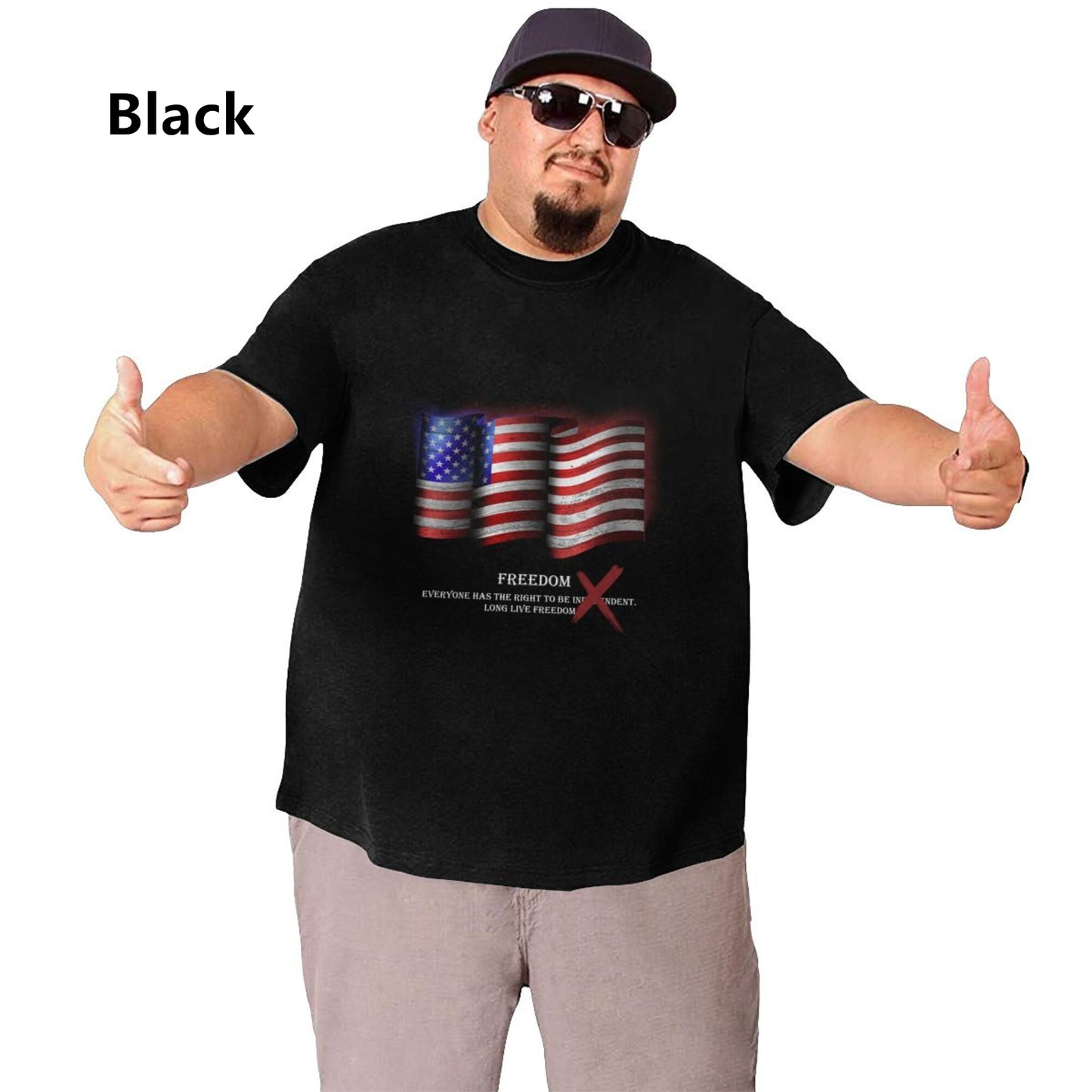 Flag Design Extra Large Plus Size Oversized T Shirts For Men