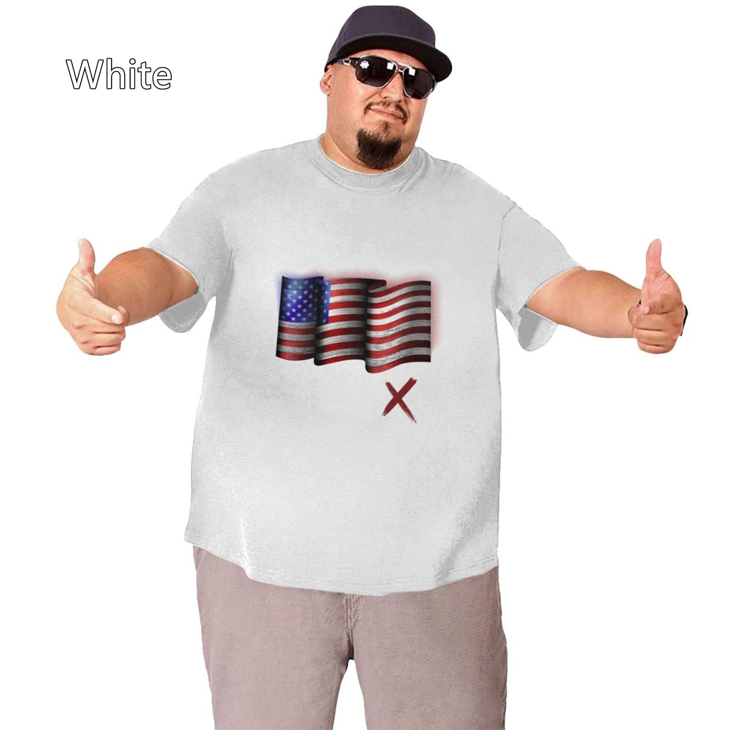 Flag Design Extra Large Plus Size Oversized T Shirts For Men