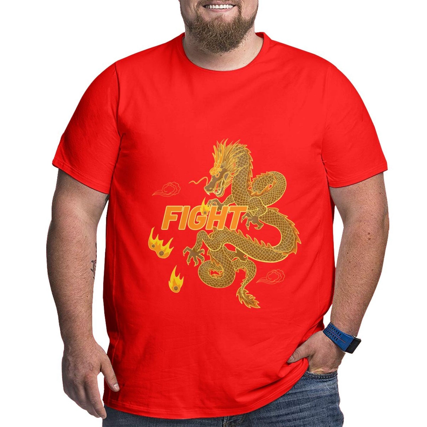 Dragon Design Men Extra Large Plus Size Oversized T Shirts