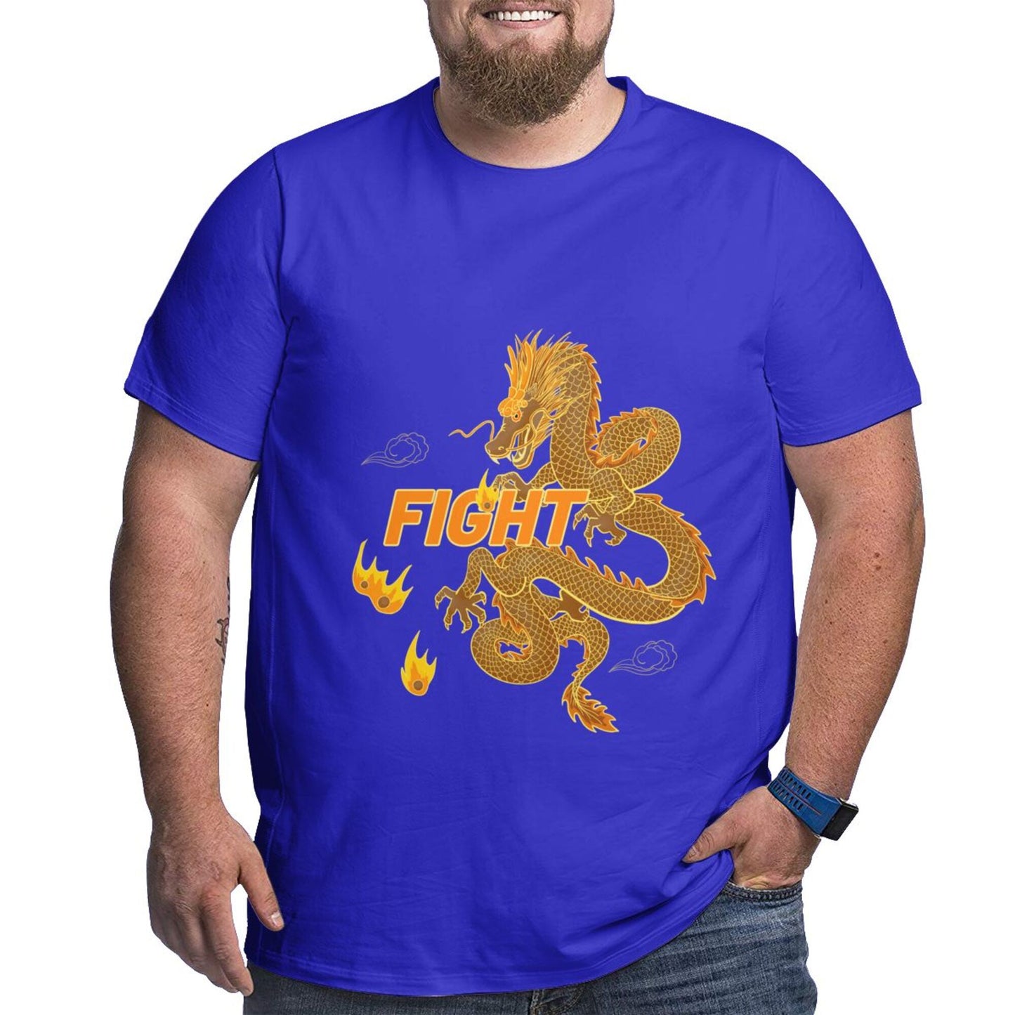 Dragon Design Men Extra Large Plus Size Oversized T Shirts