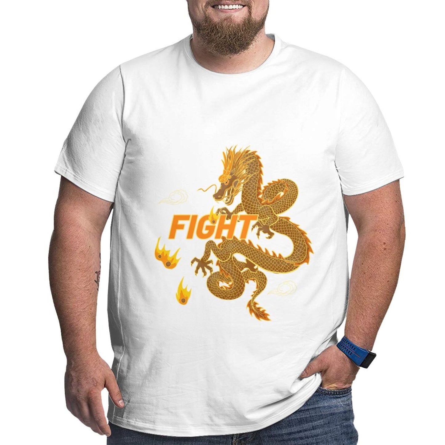 Dragon Design Men Extra Large Plus Size Oversized T Shirts