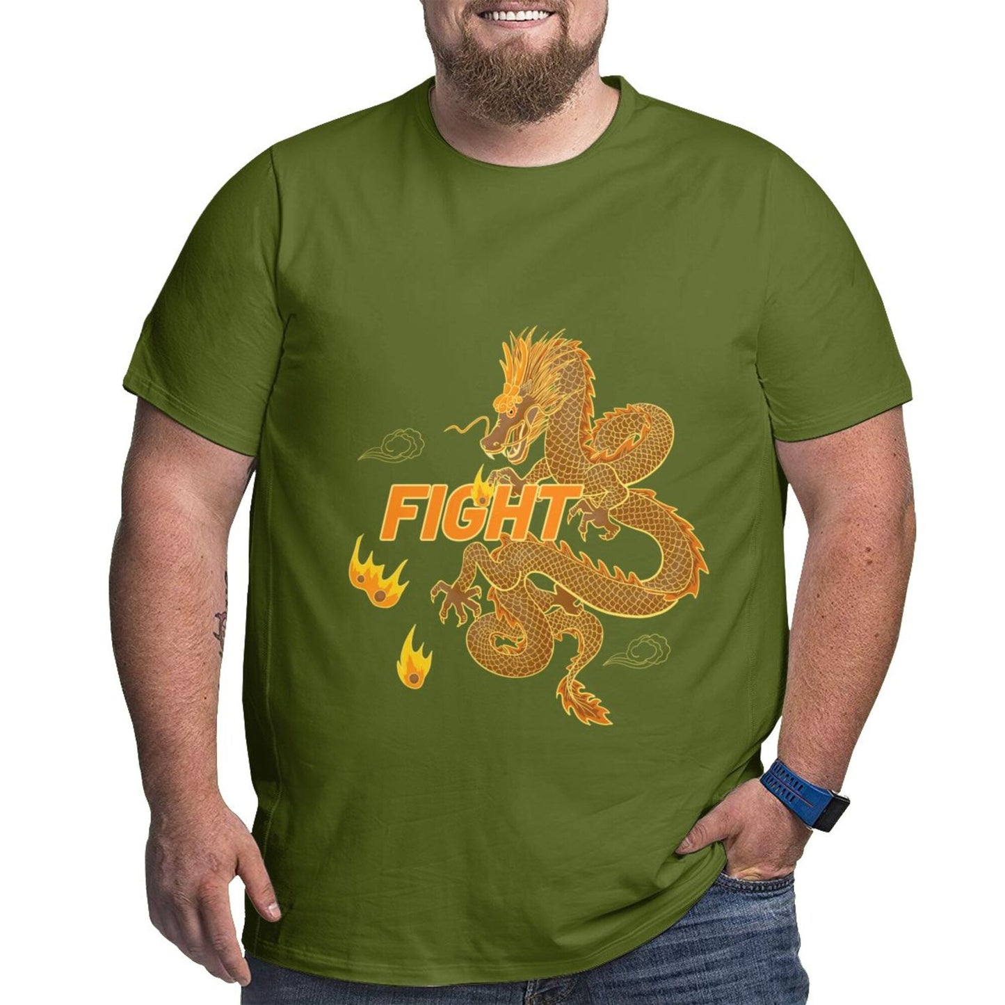 Dragon Design Men Extra Large Plus Size Oversized T Shirts