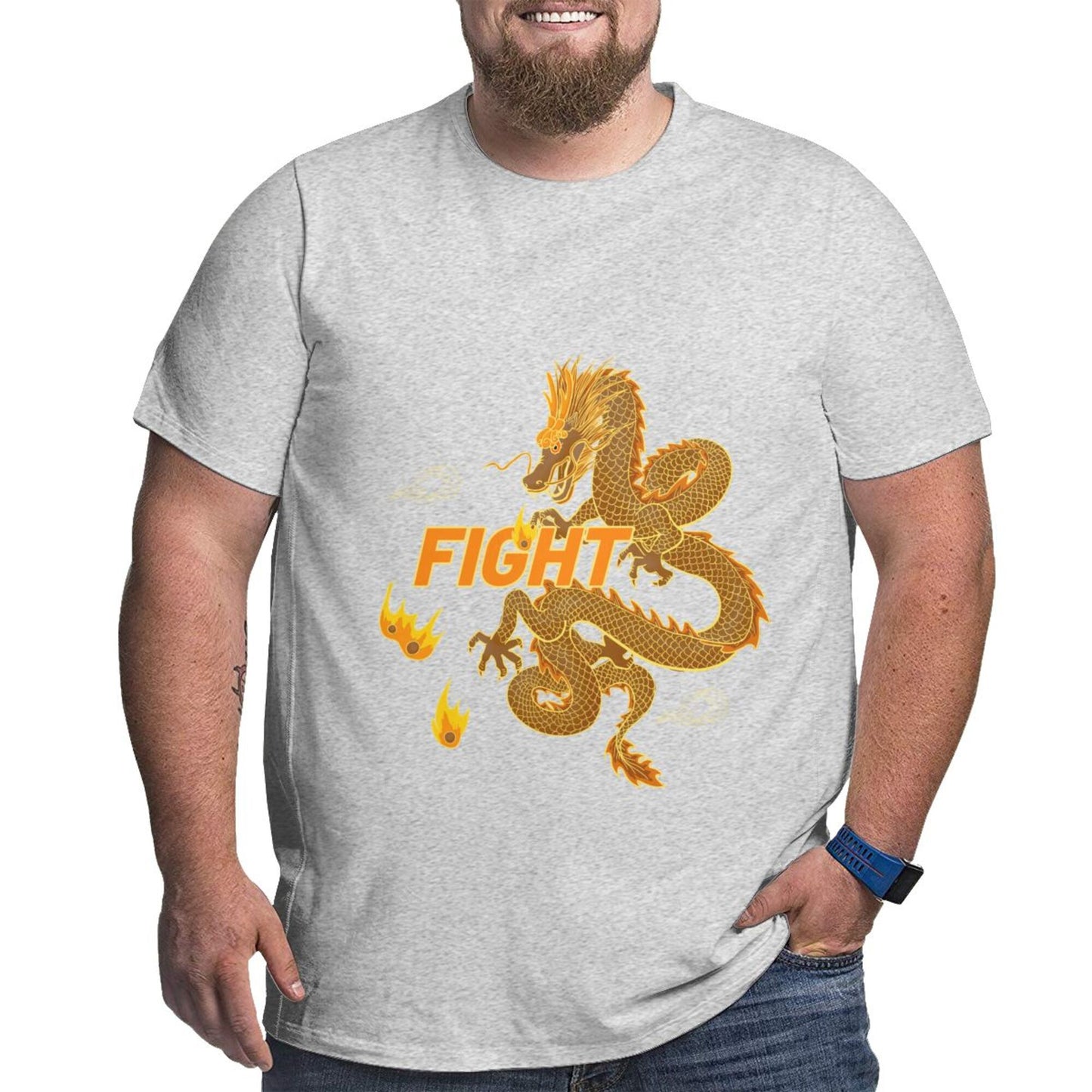 Dragon Design Men Extra Large Plus Size Oversized T Shirts