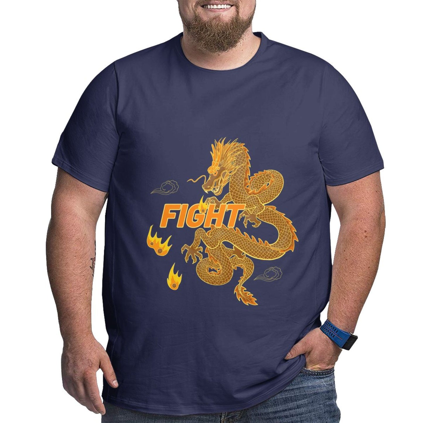 Dragon Design Men Extra Large Plus Size Oversized T Shirts