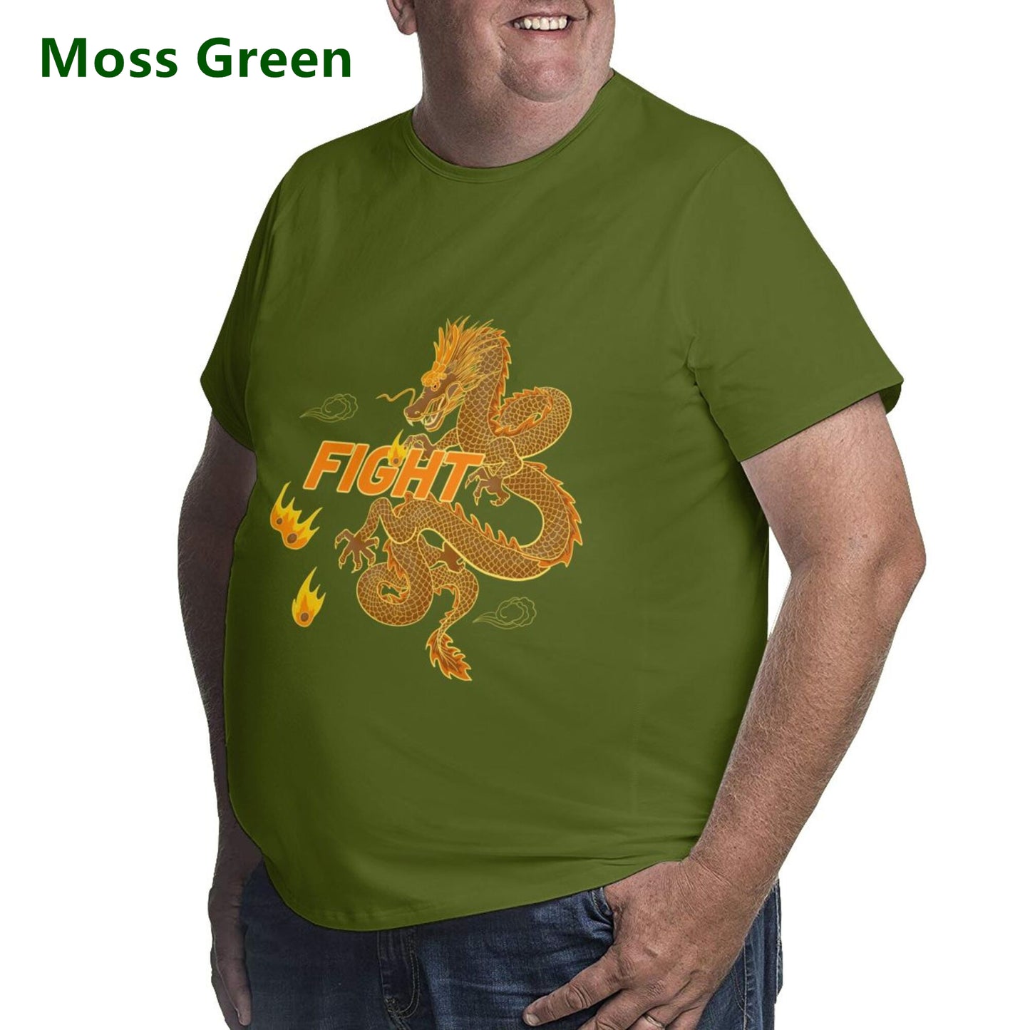 Dragon Design Men Extra Large Plus Size Oversized T Shirts