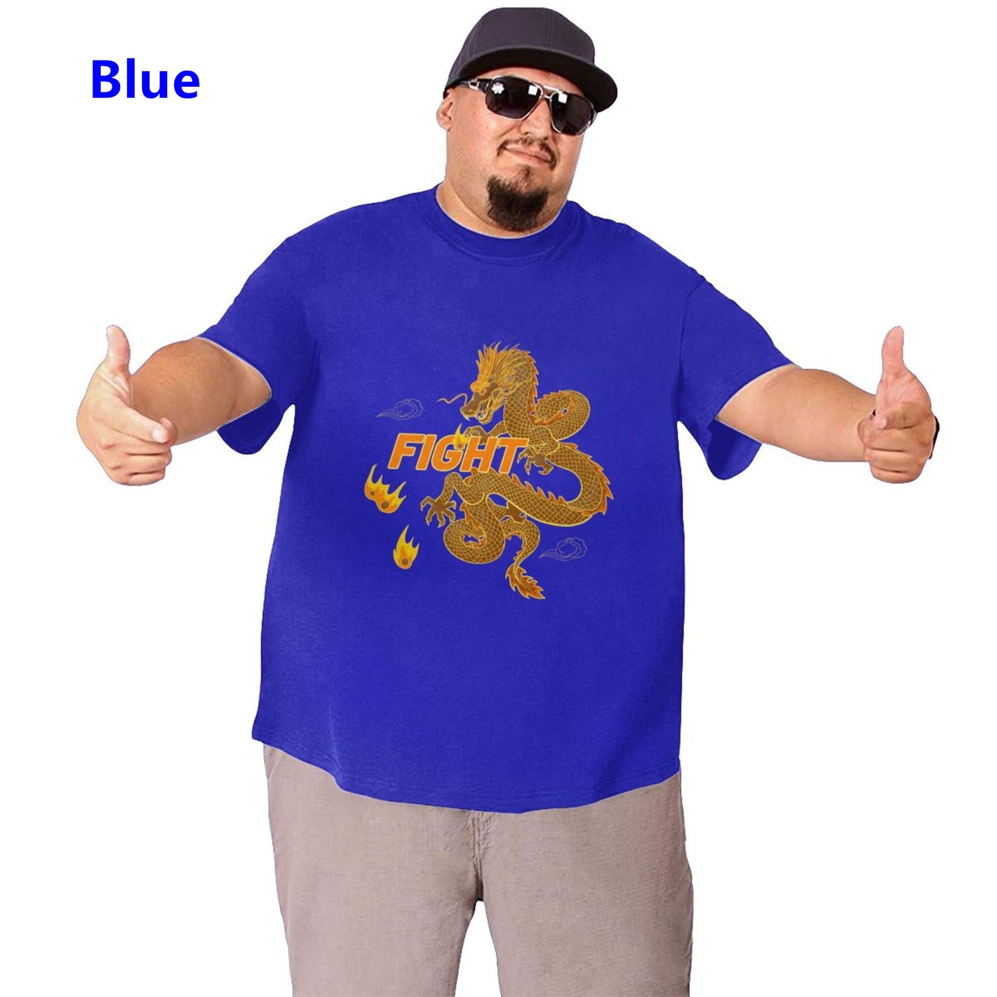 Dragon Design Men Extra Large Plus Size Oversized T Shirts