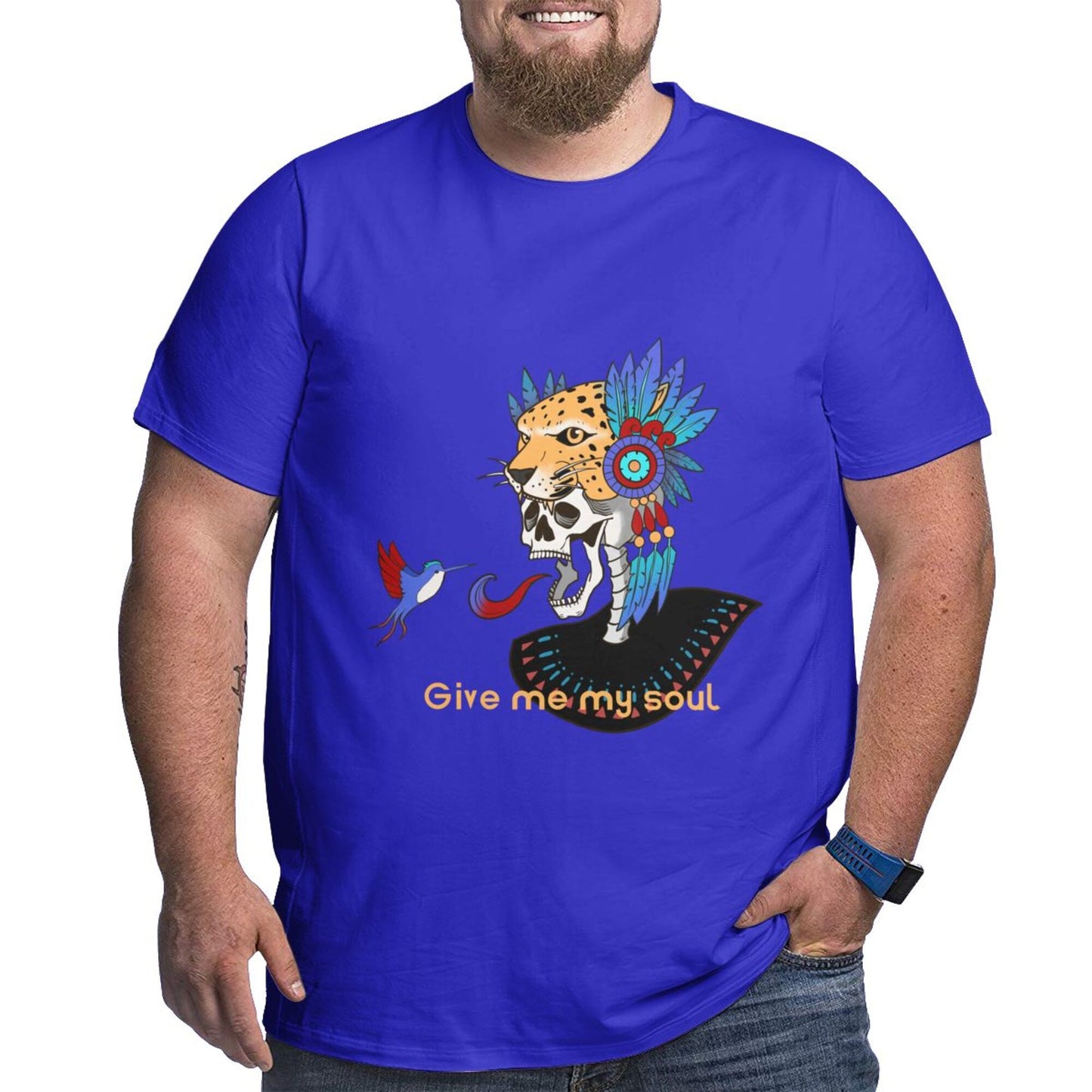 Skull And Hummingbird Men's Extra Large Plus Size Oversized T Shirts