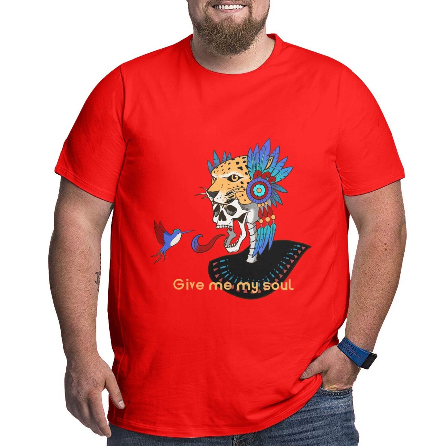 Skull And Hummingbird Men's Extra Large Plus Size Oversized T Shirts