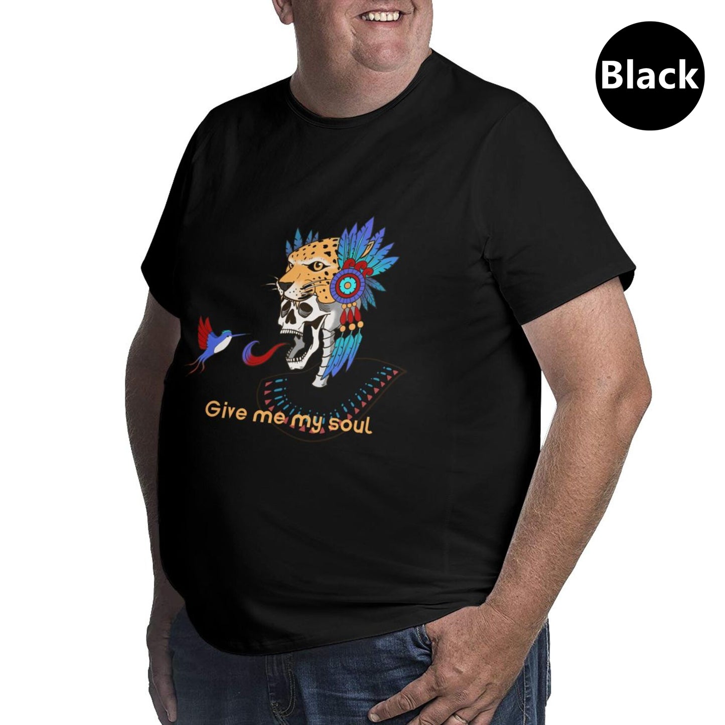 Skull And Hummingbird Men's Extra Large Plus Size Oversized T Shirts