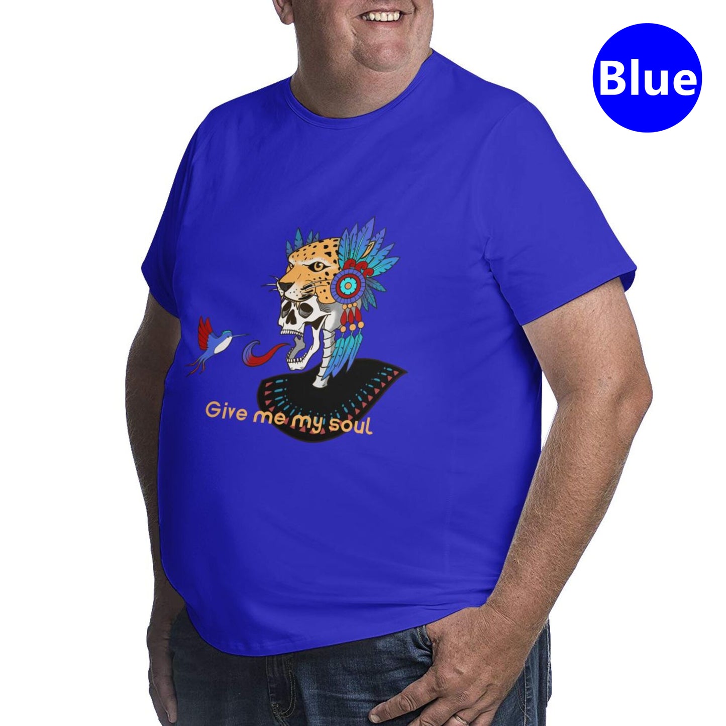 Skull And Hummingbird Men's Extra Large Plus Size Oversized T Shirts