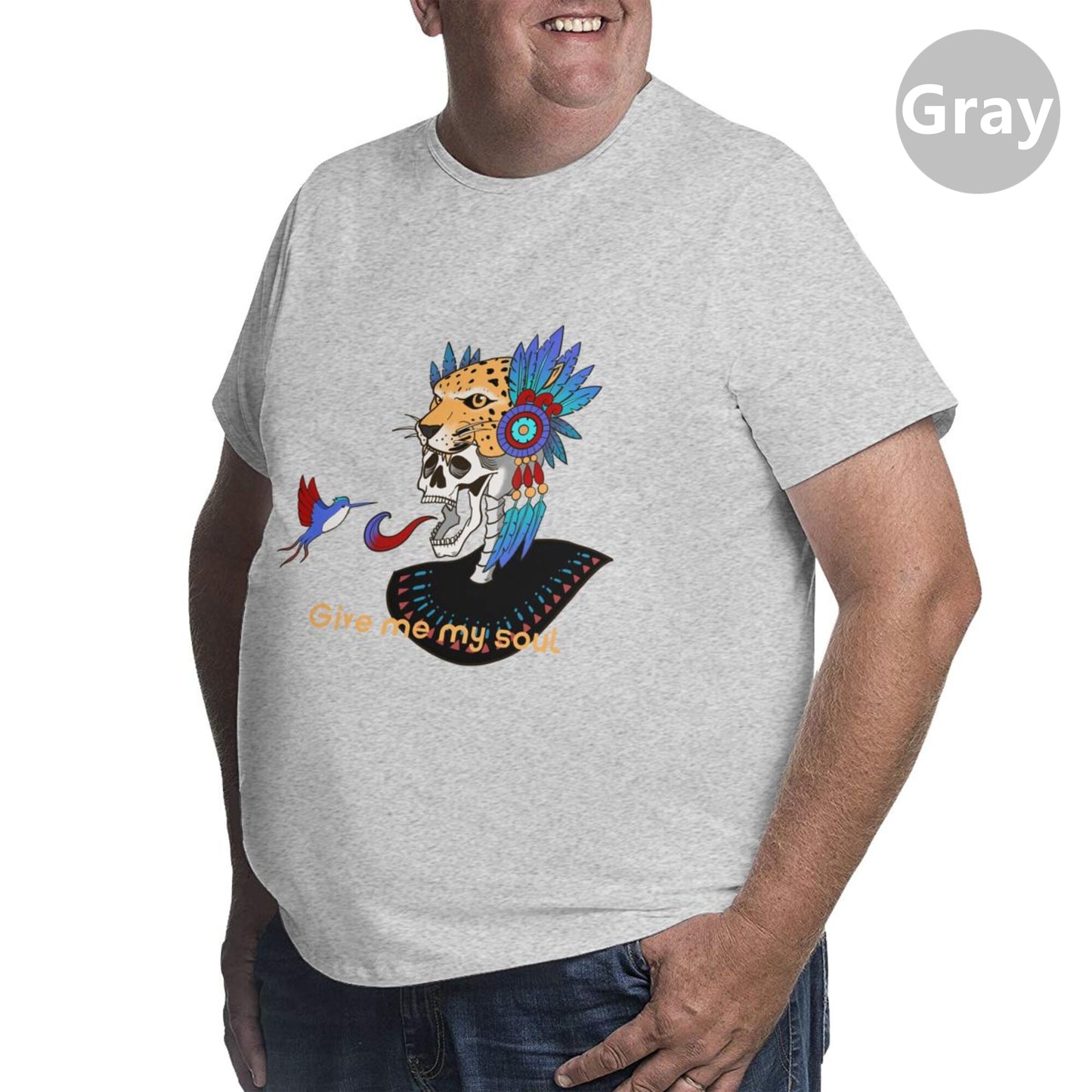 Skull And Hummingbird Men's Extra Large Plus Size Oversized T Shirts