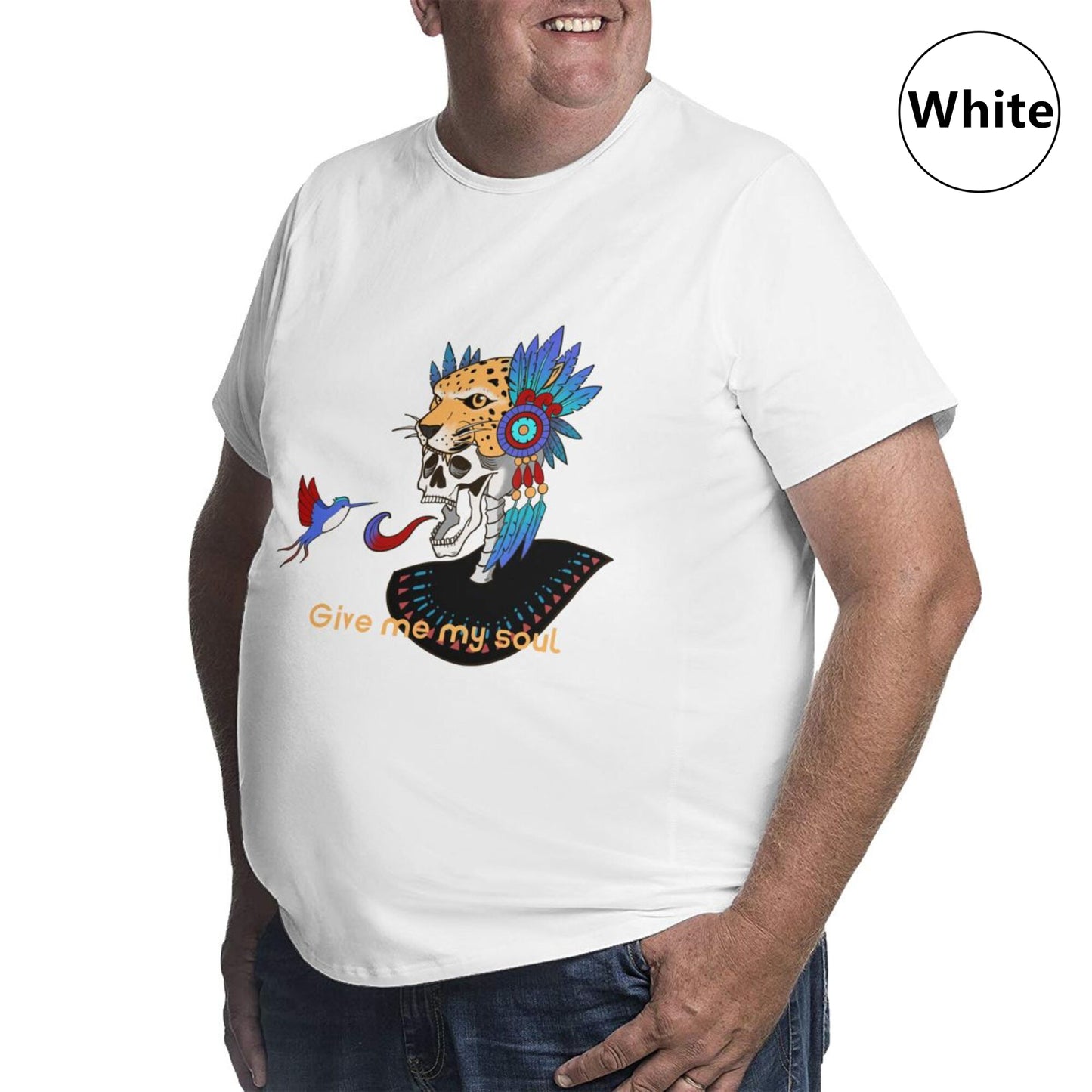 Skull And Hummingbird Men's Extra Large Plus Size Oversized T Shirts