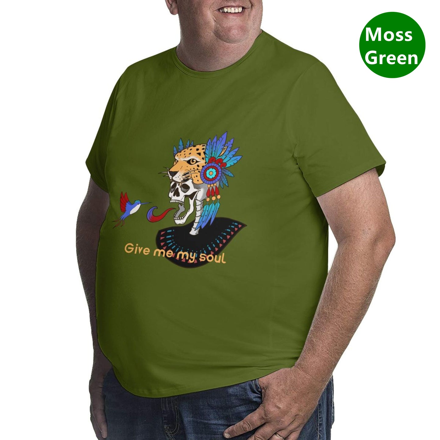 Skull And Hummingbird Men's Extra Large Plus Size Oversized T Shirts