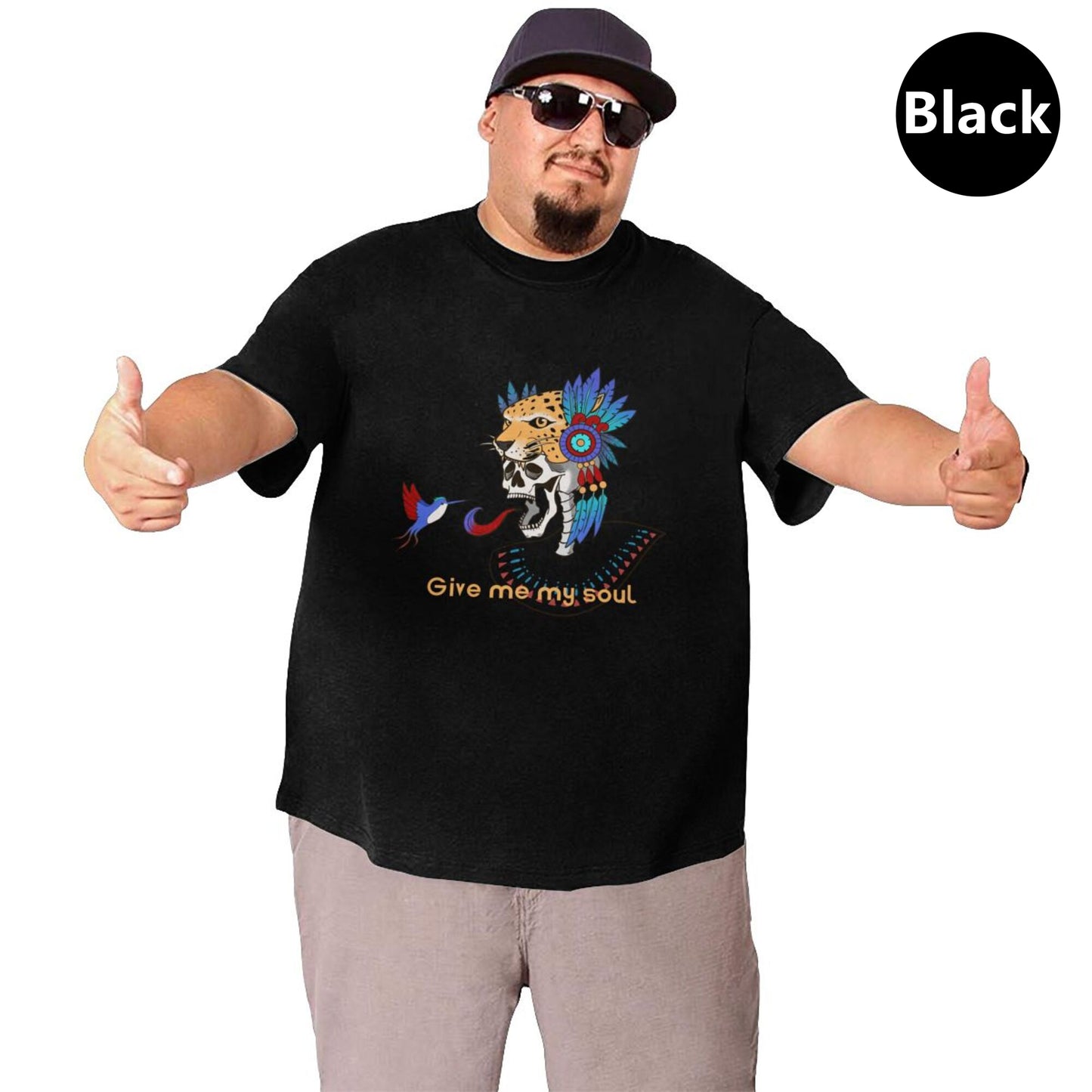 Skull And Hummingbird Men's Extra Large Plus Size Oversized T Shirts