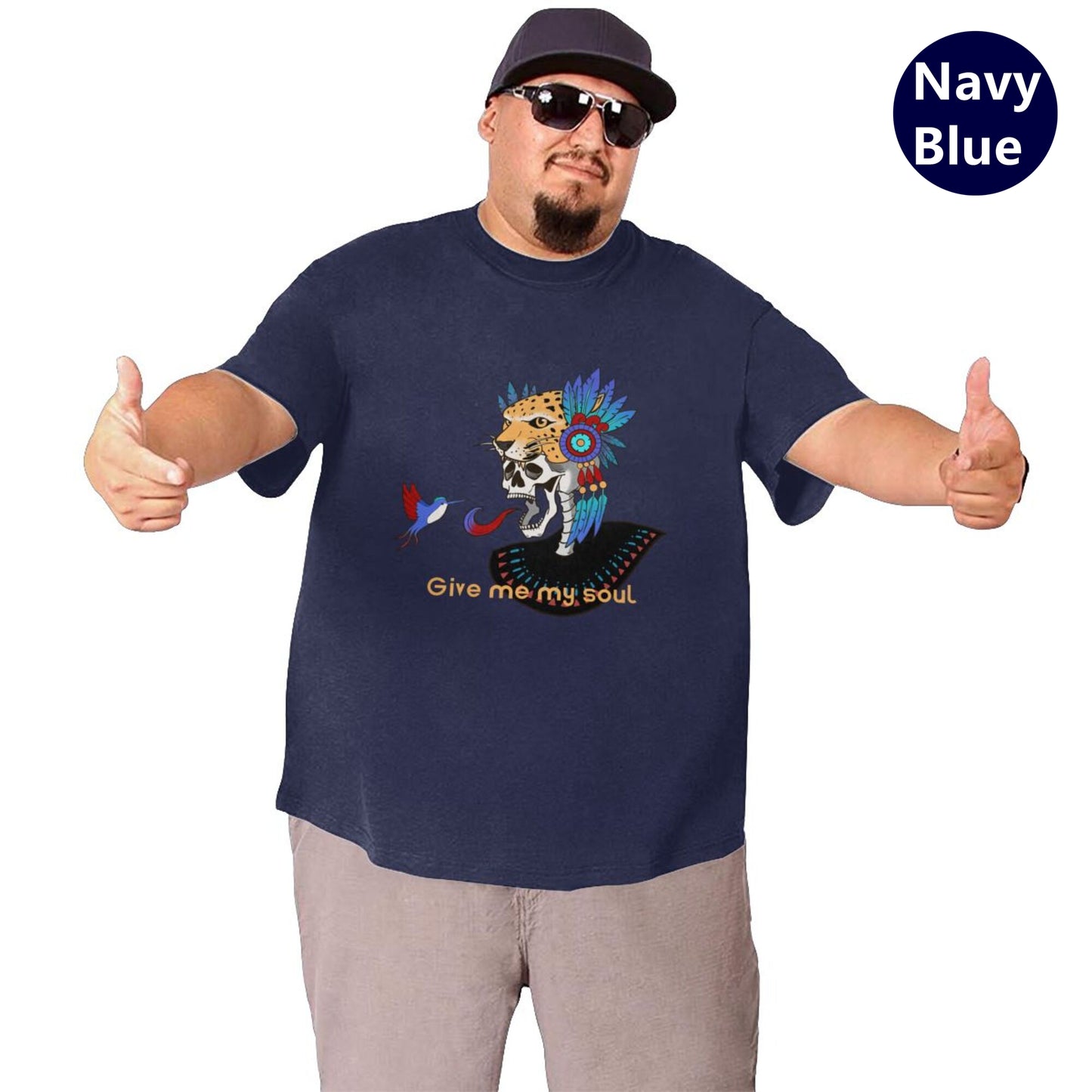 Skull And Hummingbird Men's Extra Large Plus Size Oversized T Shirts