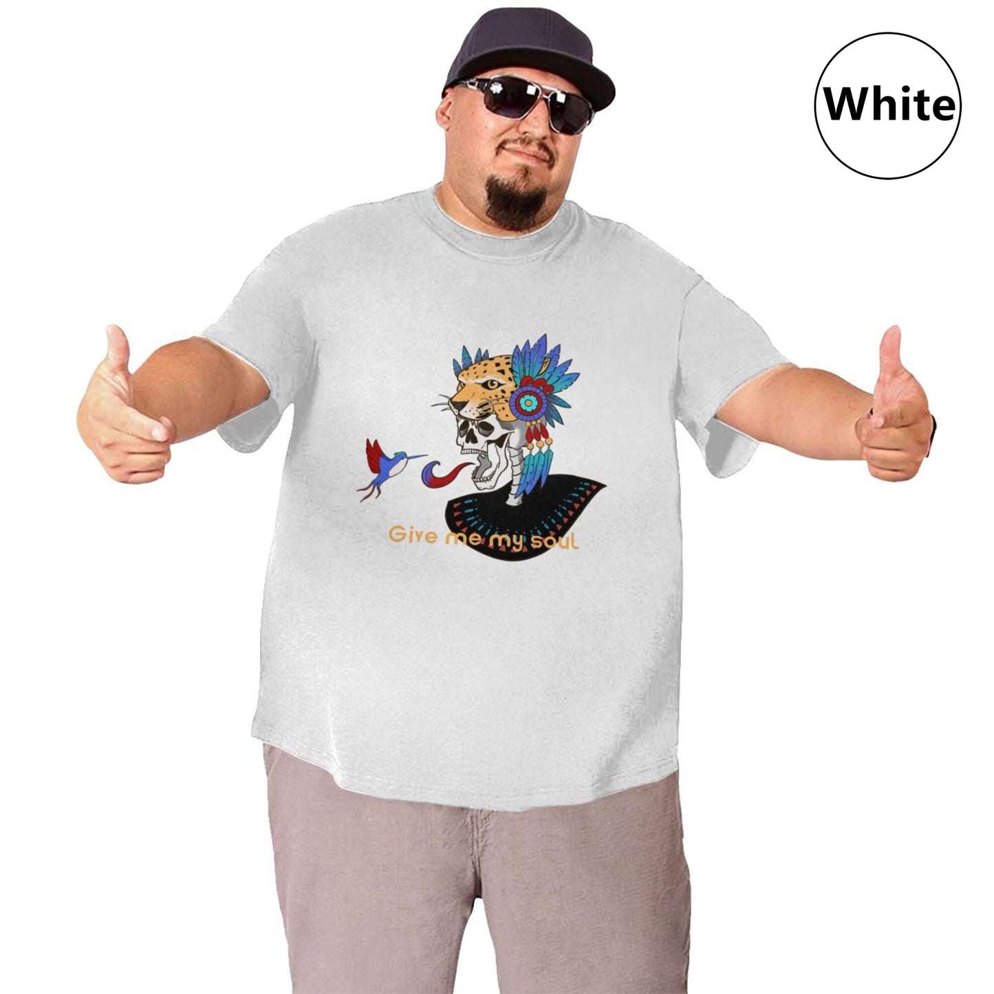 Skull And Hummingbird Men's Extra Large Plus Size Oversized T Shirts