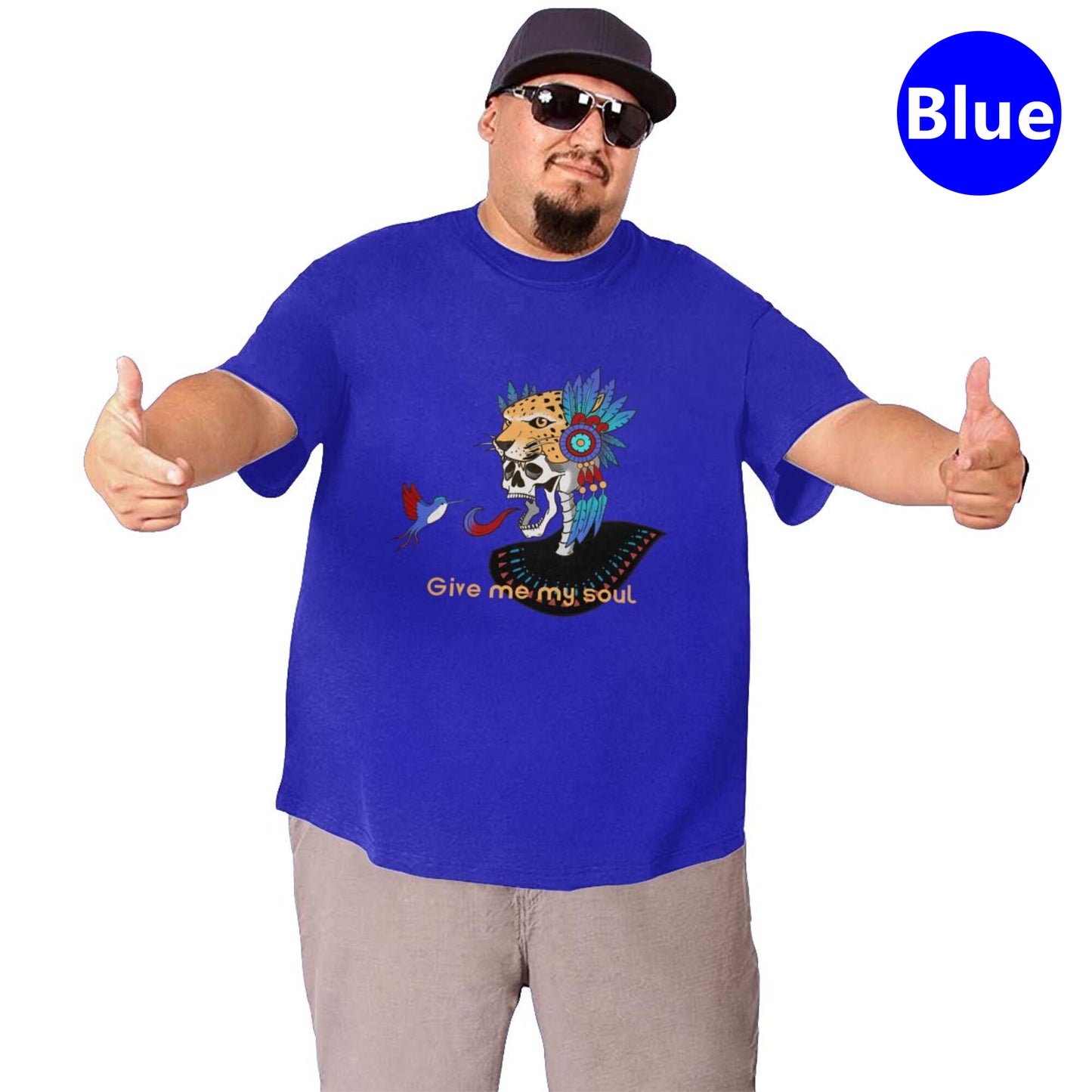 Skull And Hummingbird Men's Extra Large Plus Size Oversized T Shirts