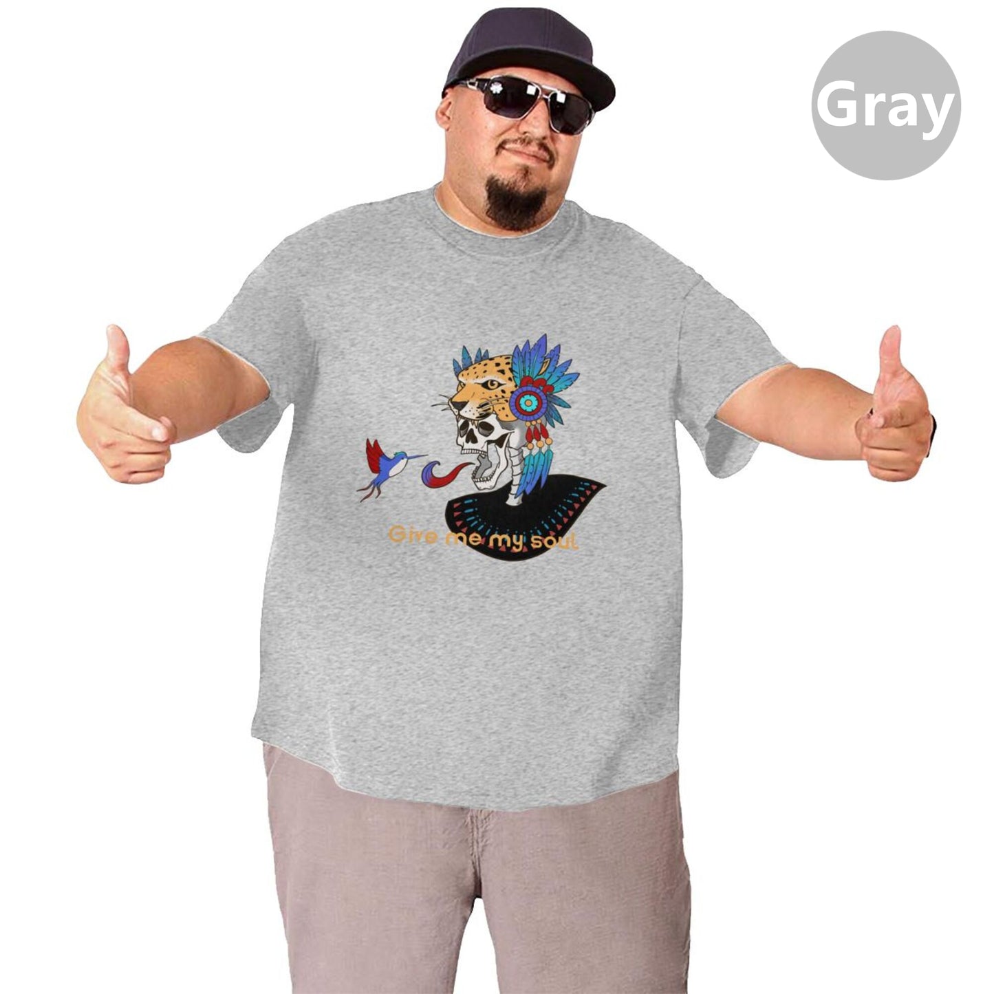 Skull And Hummingbird Men's Extra Large Plus Size Oversized T Shirts