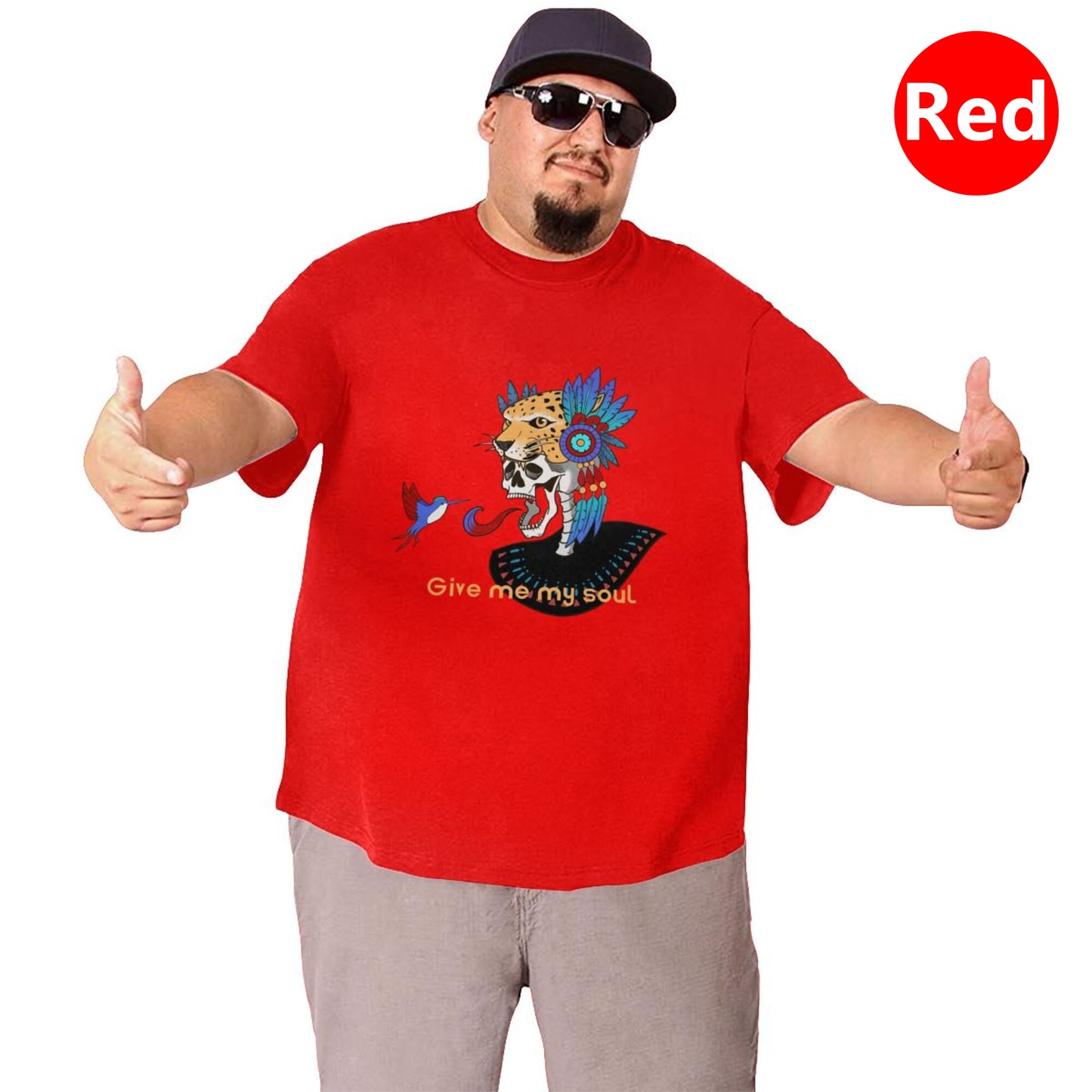 Skull And Hummingbird Men's Extra Large Plus Size Oversized T Shirts