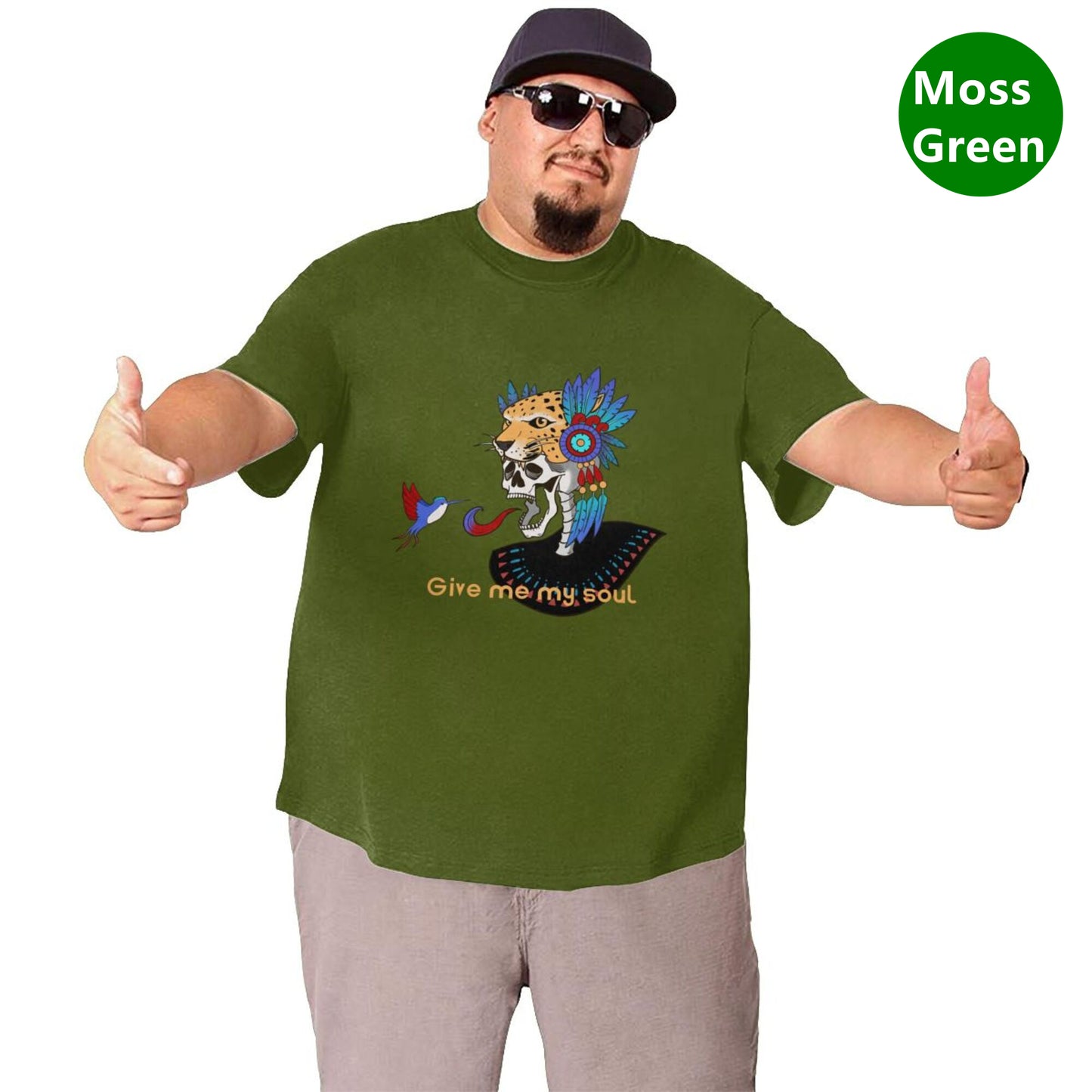 Skull And Hummingbird Men's Extra Large Plus Size Oversized T Shirts