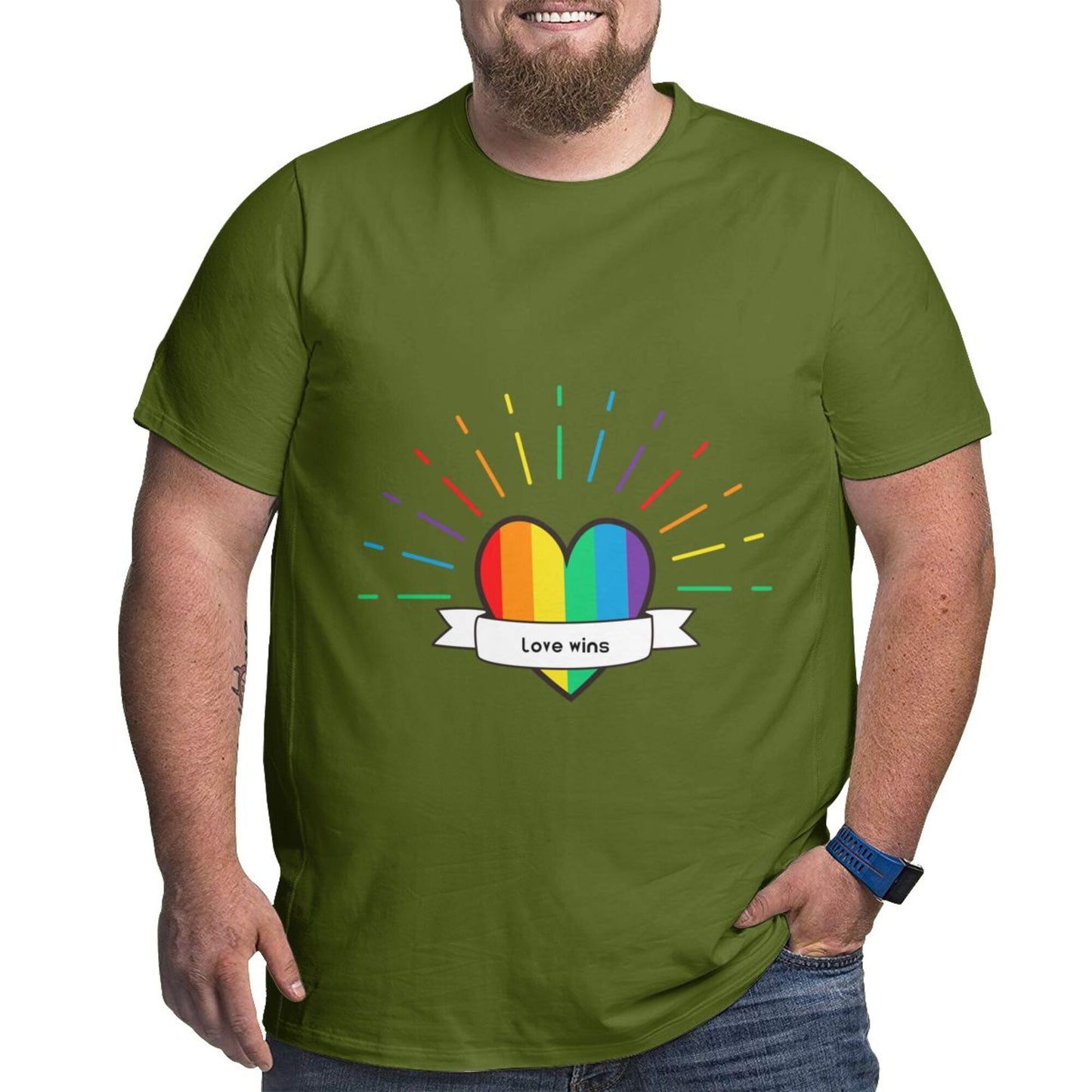 Heart-Shaped Rainbow Extra Large Tall Mens T Shirts