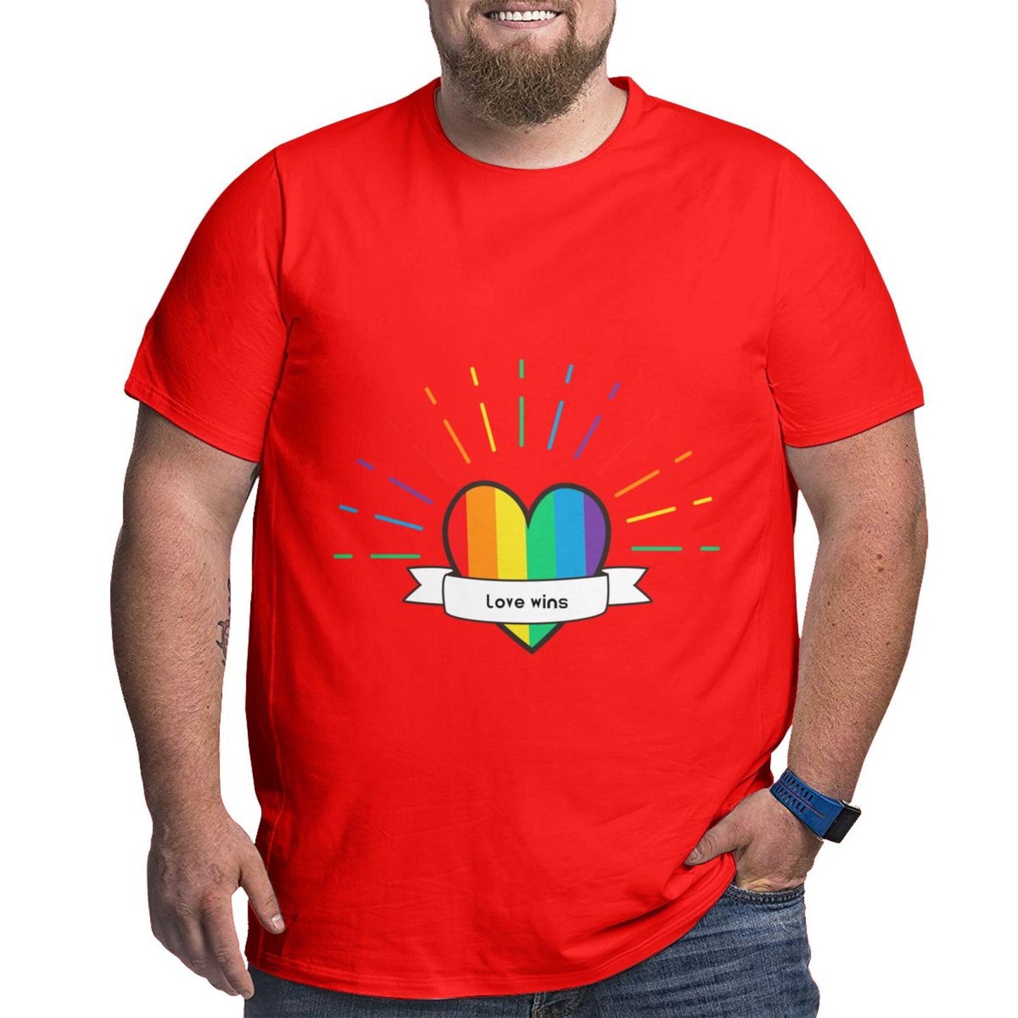 Heart-Shaped Rainbow Extra Large Tall Mens T Shirts