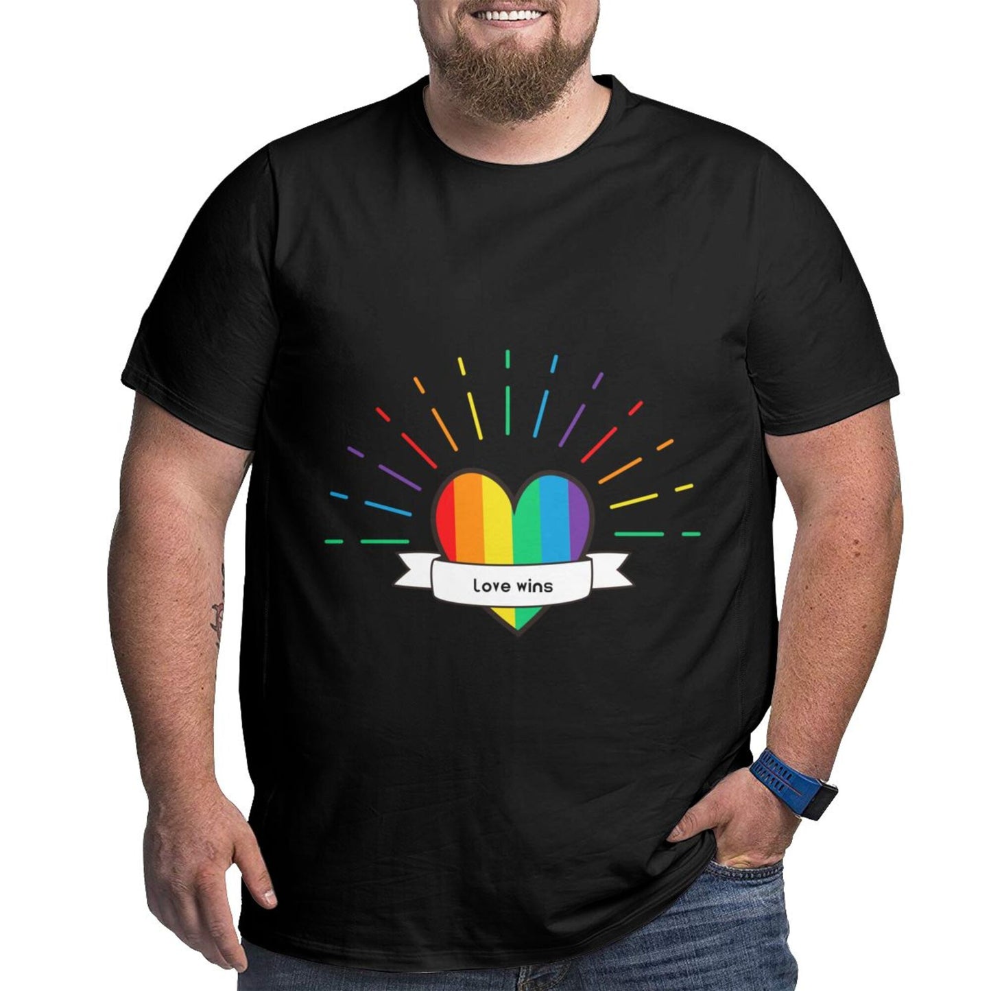 Heart-Shaped Rainbow Extra Large Tall Mens T Shirts
