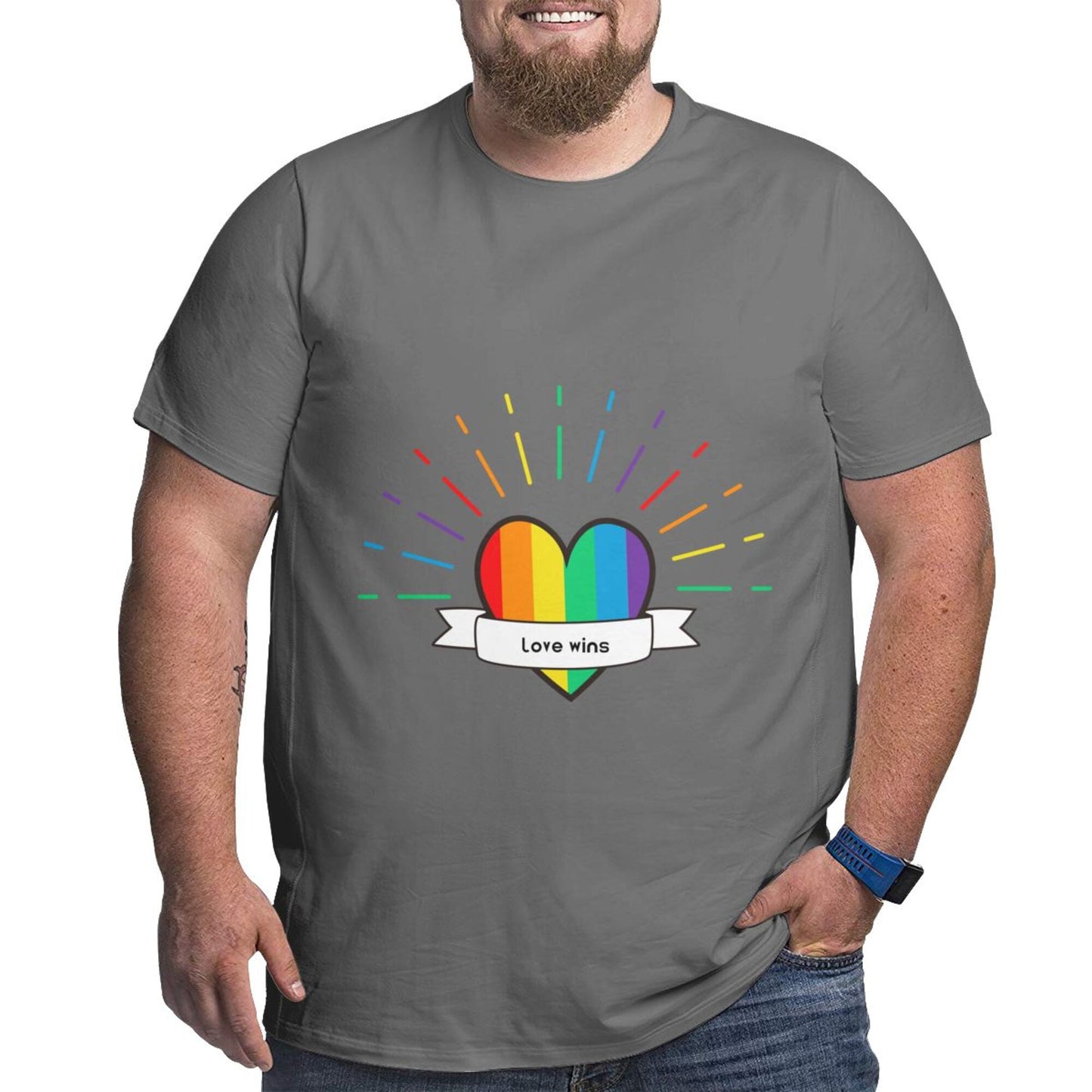 Heart-Shaped Rainbow Extra Large Tall Mens T Shirts
