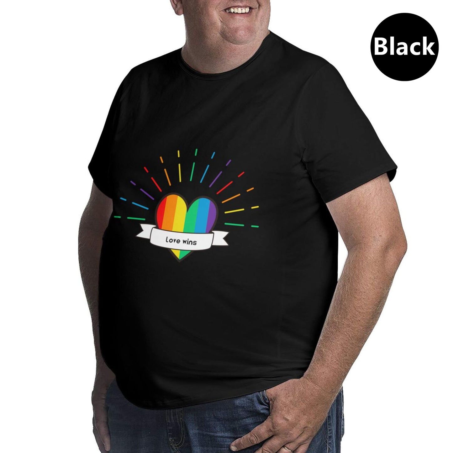 Heart-Shaped Rainbow Extra Large Tall Mens T Shirts
