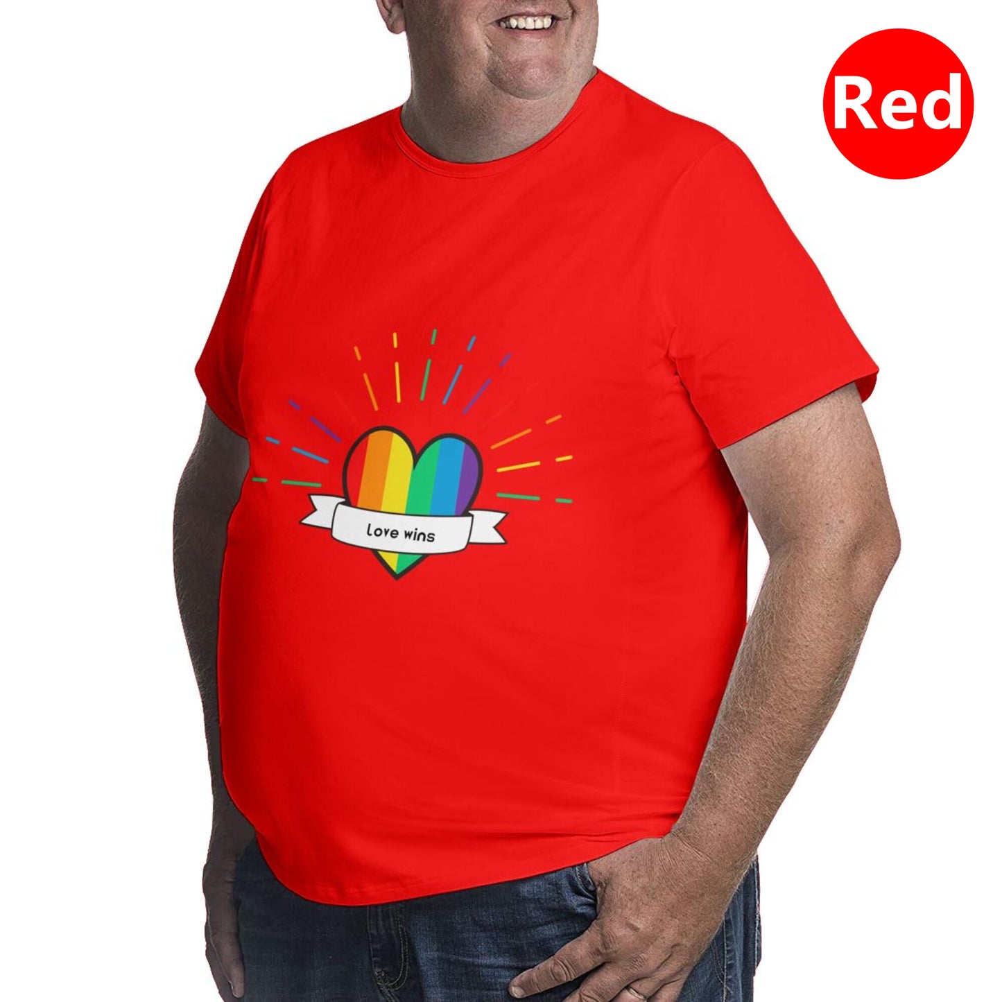 Heart-Shaped Rainbow Extra Large Tall Mens T Shirts