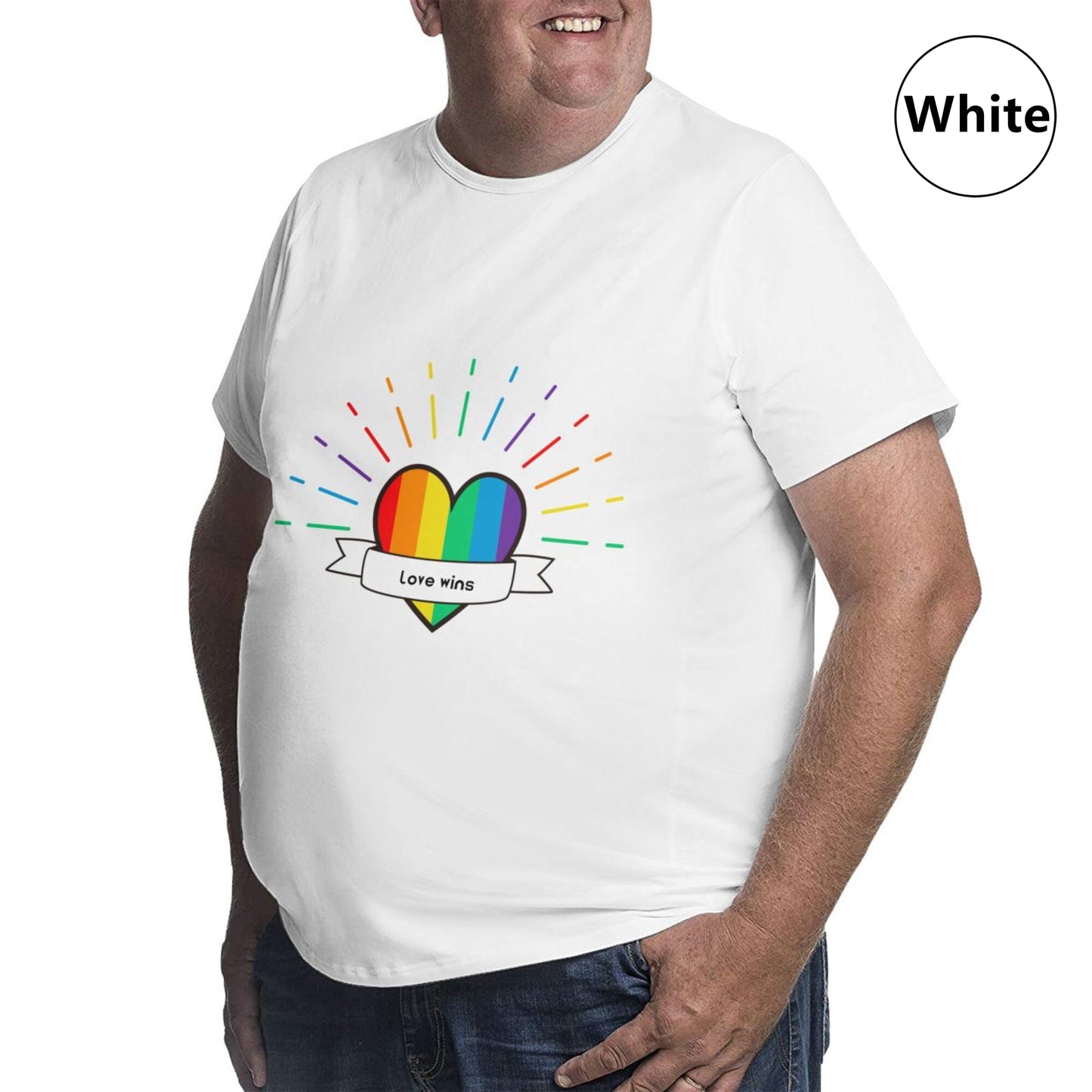 Heart-Shaped Rainbow Extra Large Tall Mens T Shirts