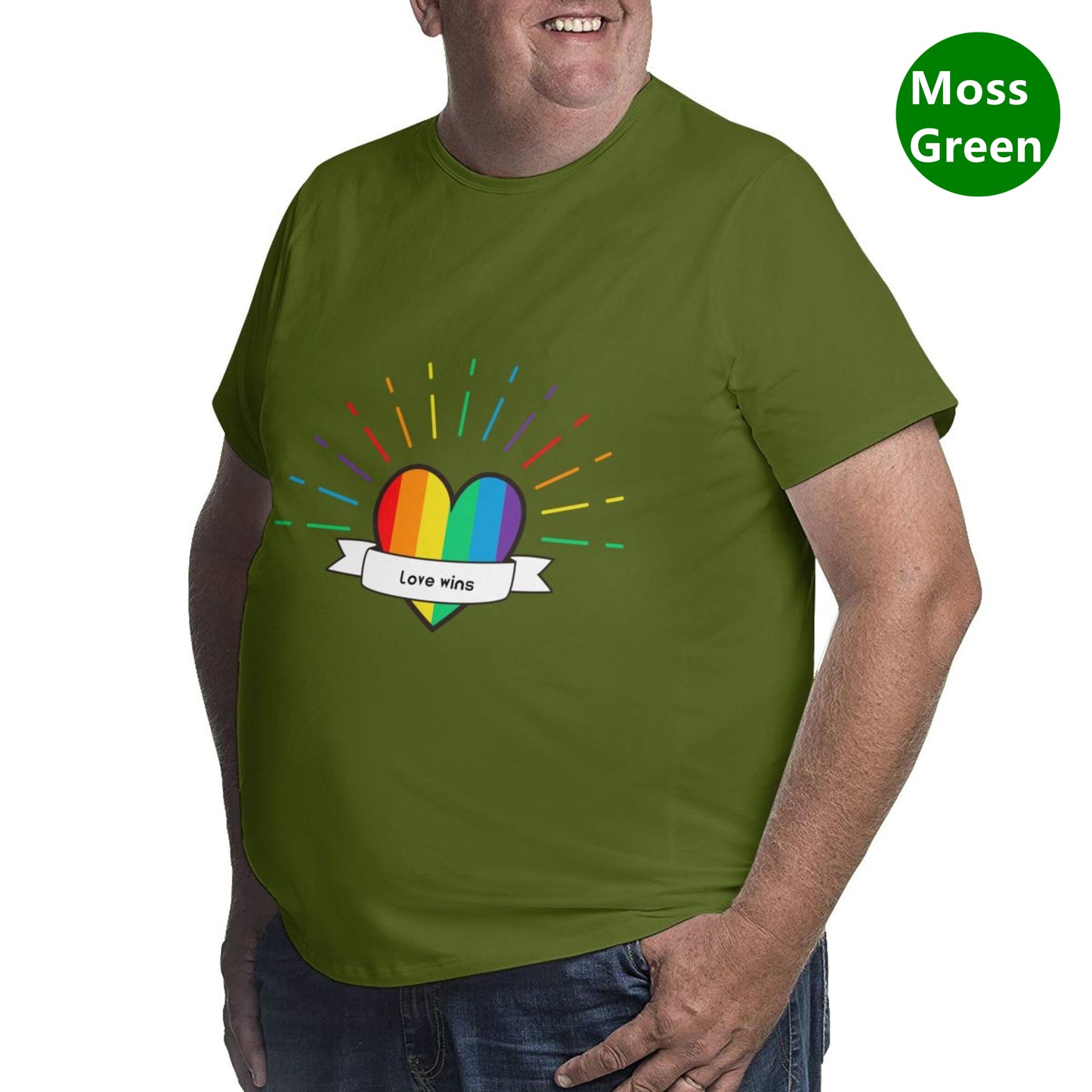 Heart-Shaped Rainbow Extra Large Tall Mens T Shirts