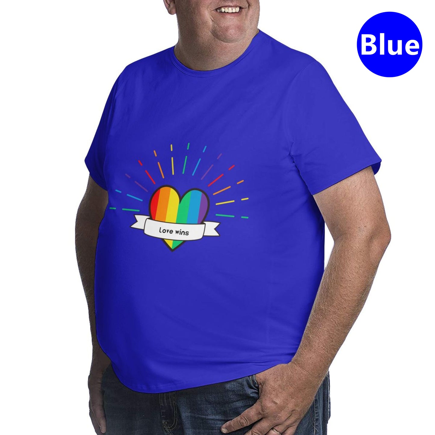 Heart-Shaped Rainbow Extra Large Tall Mens T Shirts