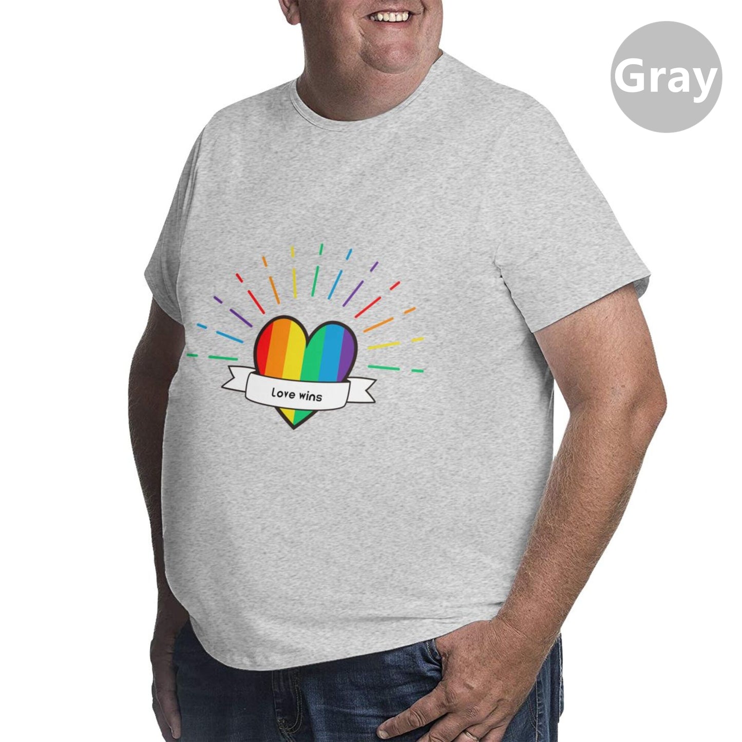 Heart-Shaped Rainbow Extra Large Tall Mens T Shirts