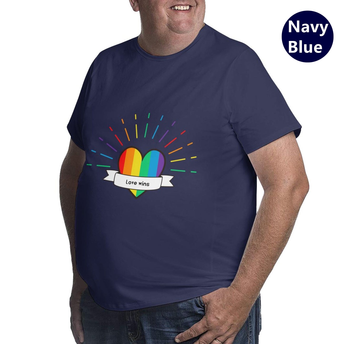 Heart-Shaped Rainbow Extra Large Tall Mens T Shirts