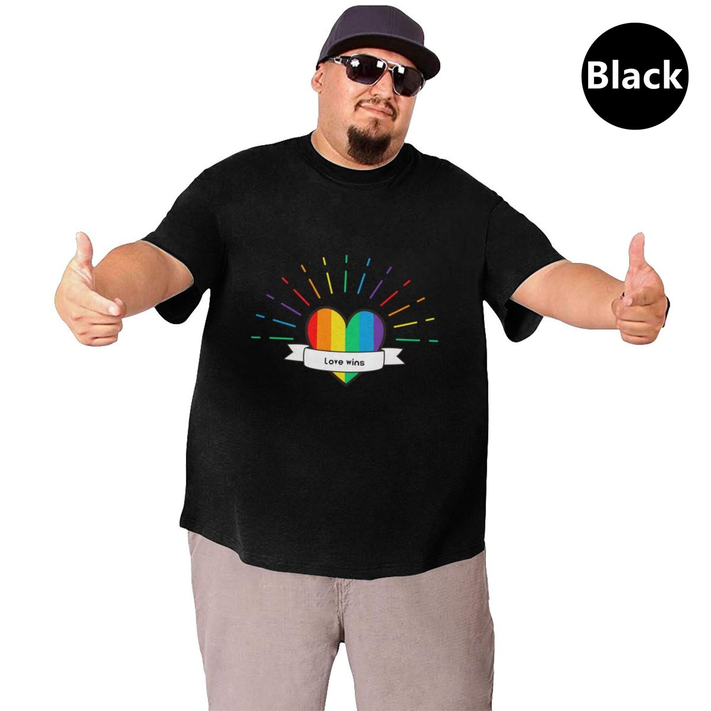 Heart-Shaped Rainbow Extra Large Tall Mens T Shirts