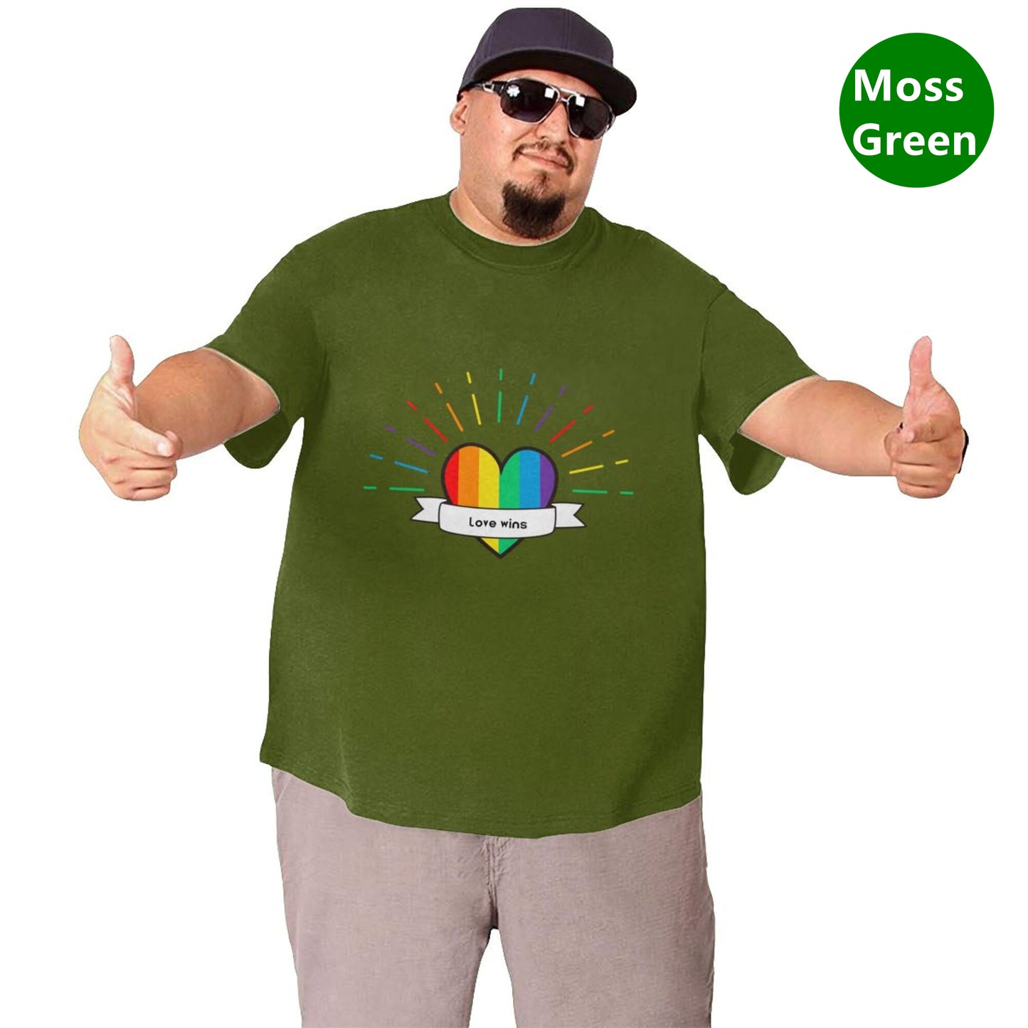 Heart-Shaped Rainbow Extra Large Tall Mens T Shirts