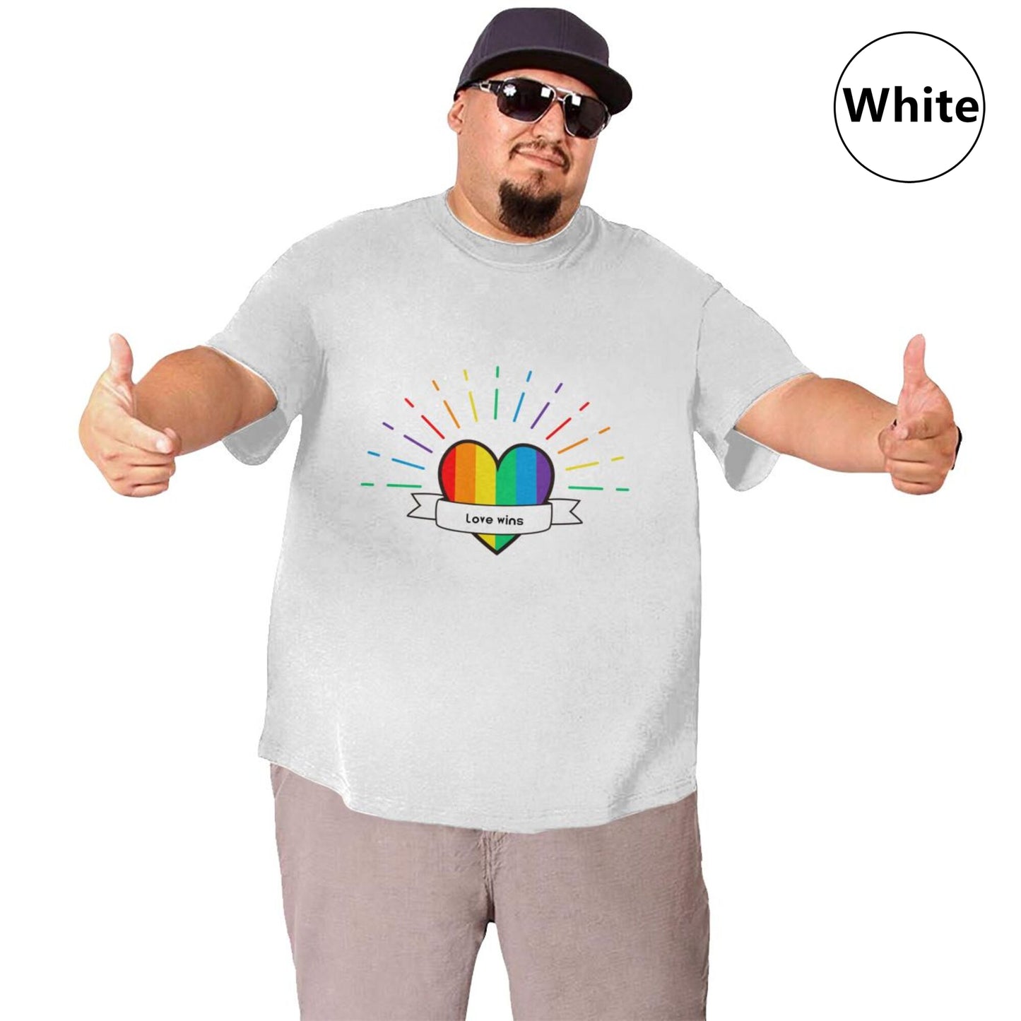 Heart-Shaped Rainbow Extra Large Tall Mens T Shirts