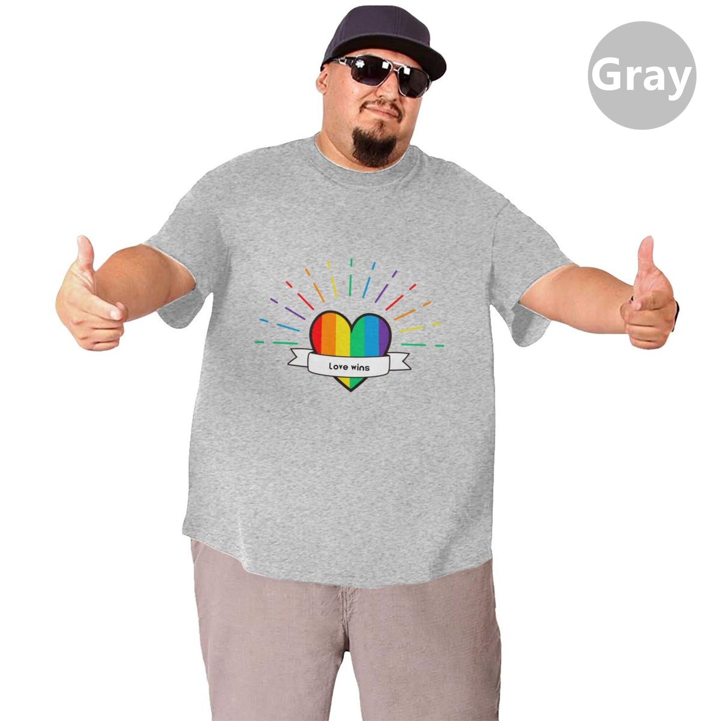 Heart-Shaped Rainbow Extra Large Tall Mens T Shirts